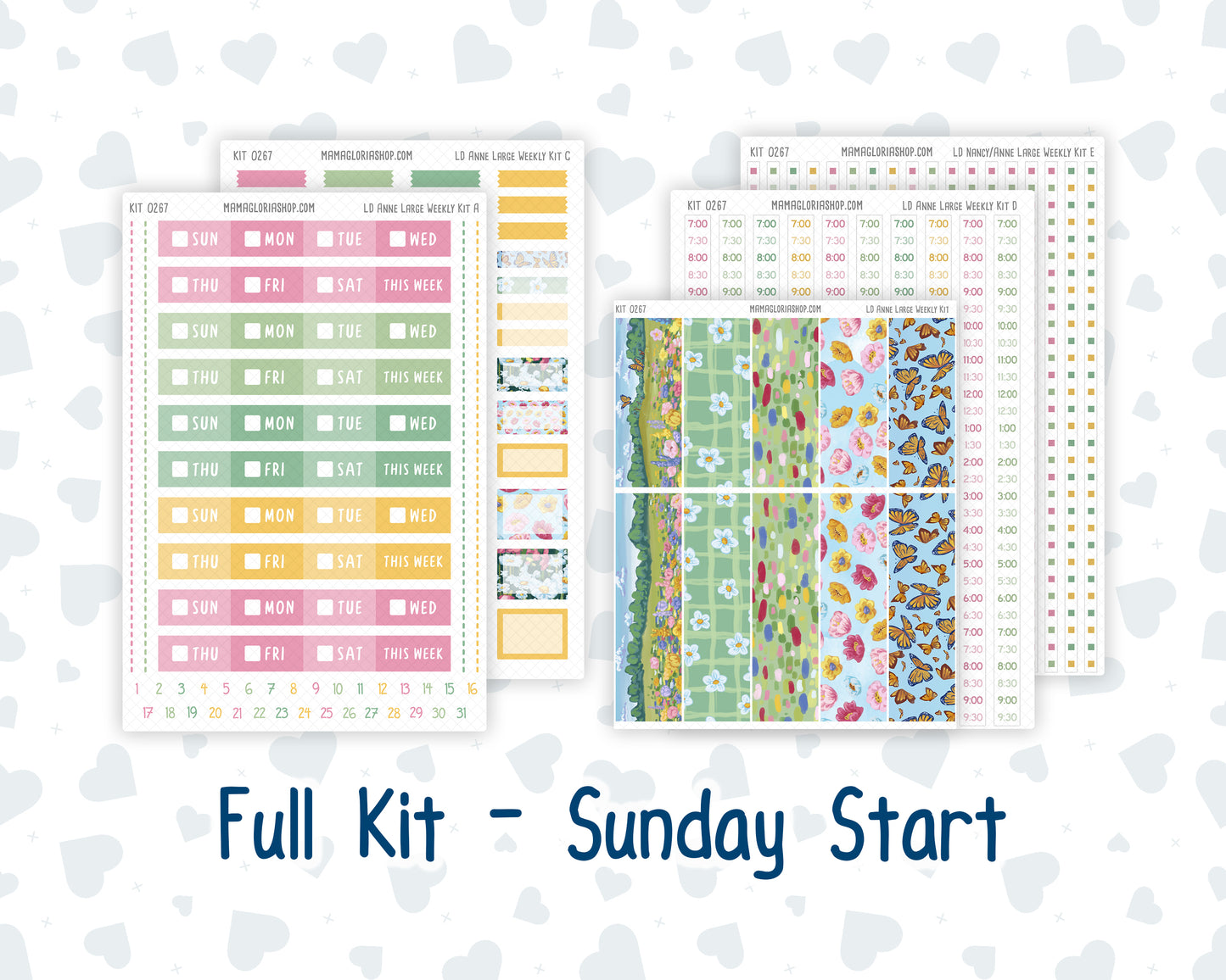 Kit 0267 - Laurel Denise The Anne Planner Large - Weekly Kit - May - Flowers For Mama