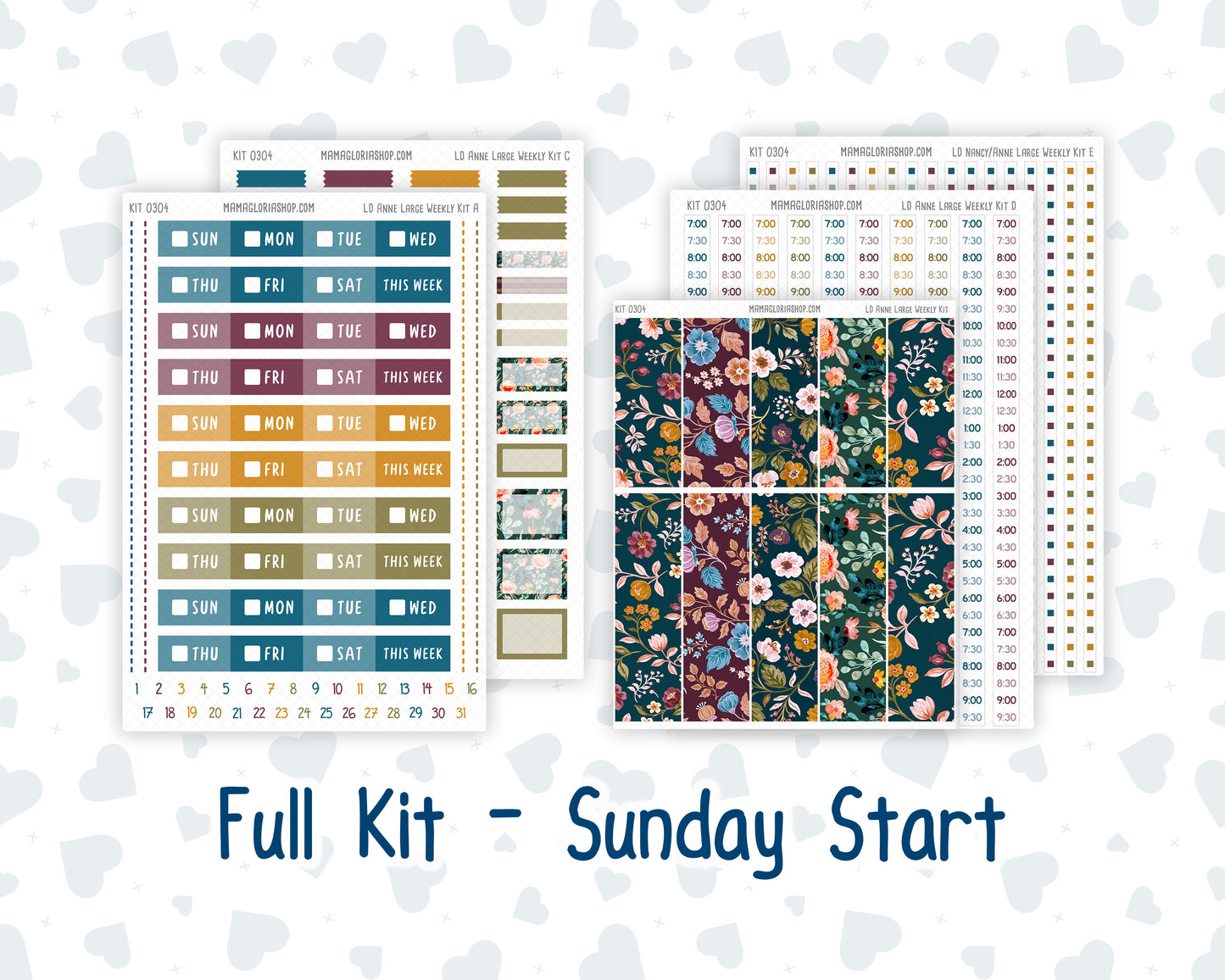 Kit 0304 - Laurel Denise The Anne Planner Large - Weekly Kit - November - Autumn In Bloom
