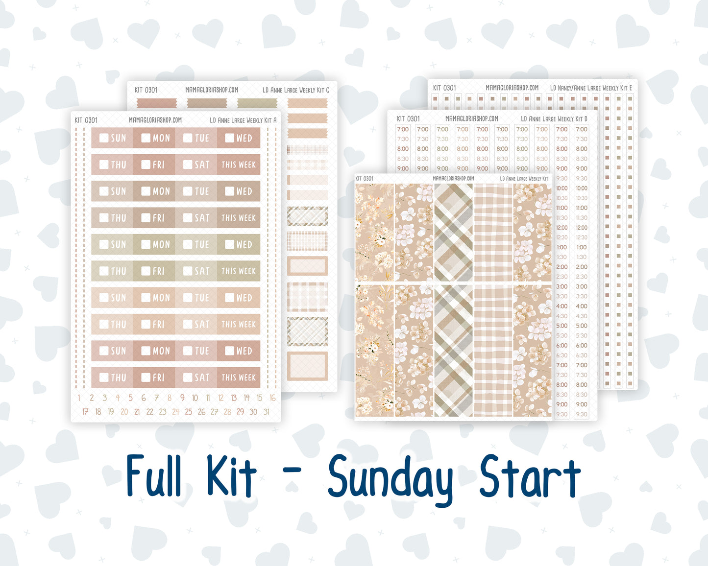 Kit 0301 - Laurel Denise The Anne Planner Large - Weekly Kit - November - Sunday Comfort