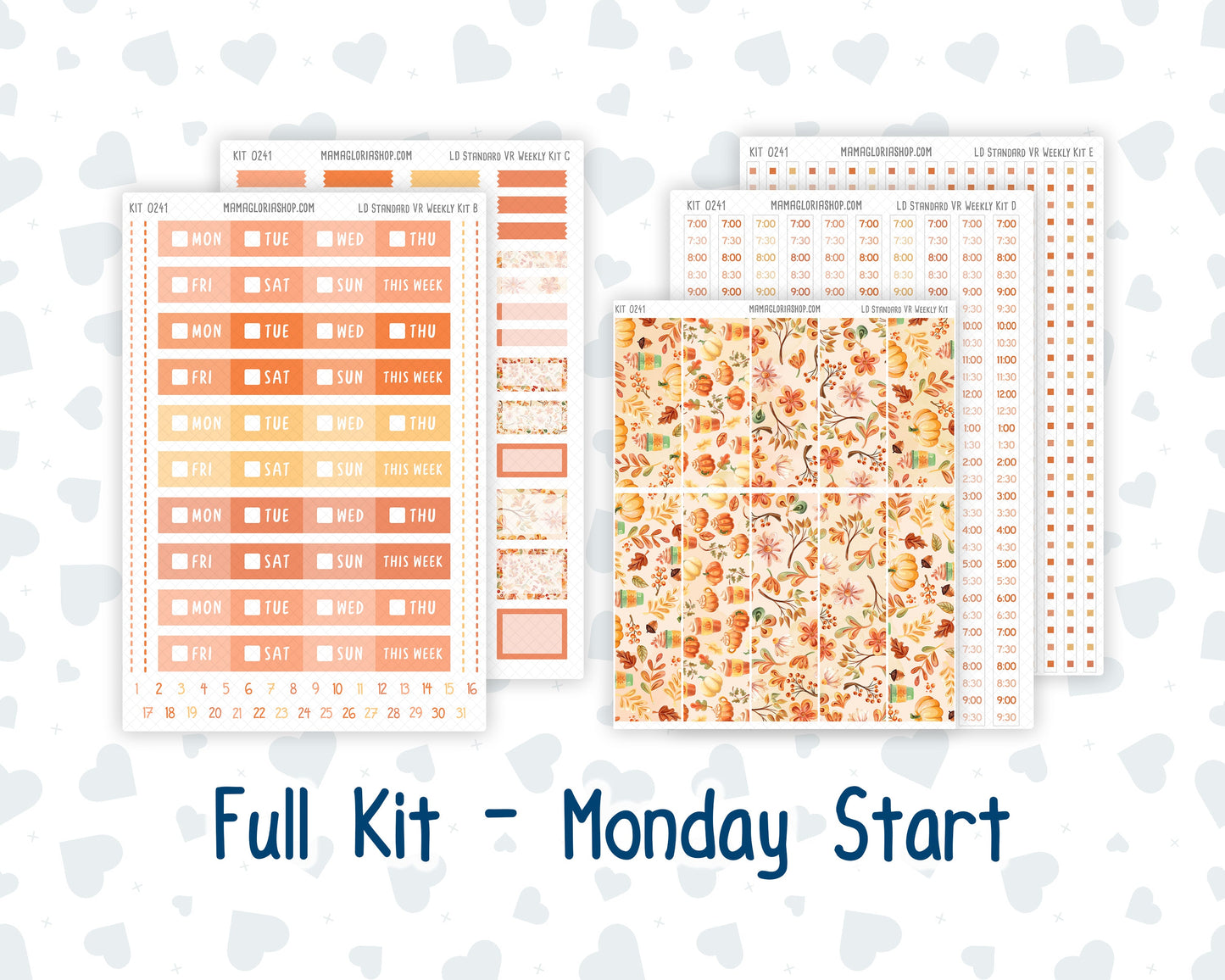 Kit 0241 - Laurel Denise Standard - Vertical - Weekly Kit - November - Pumpkin Latte