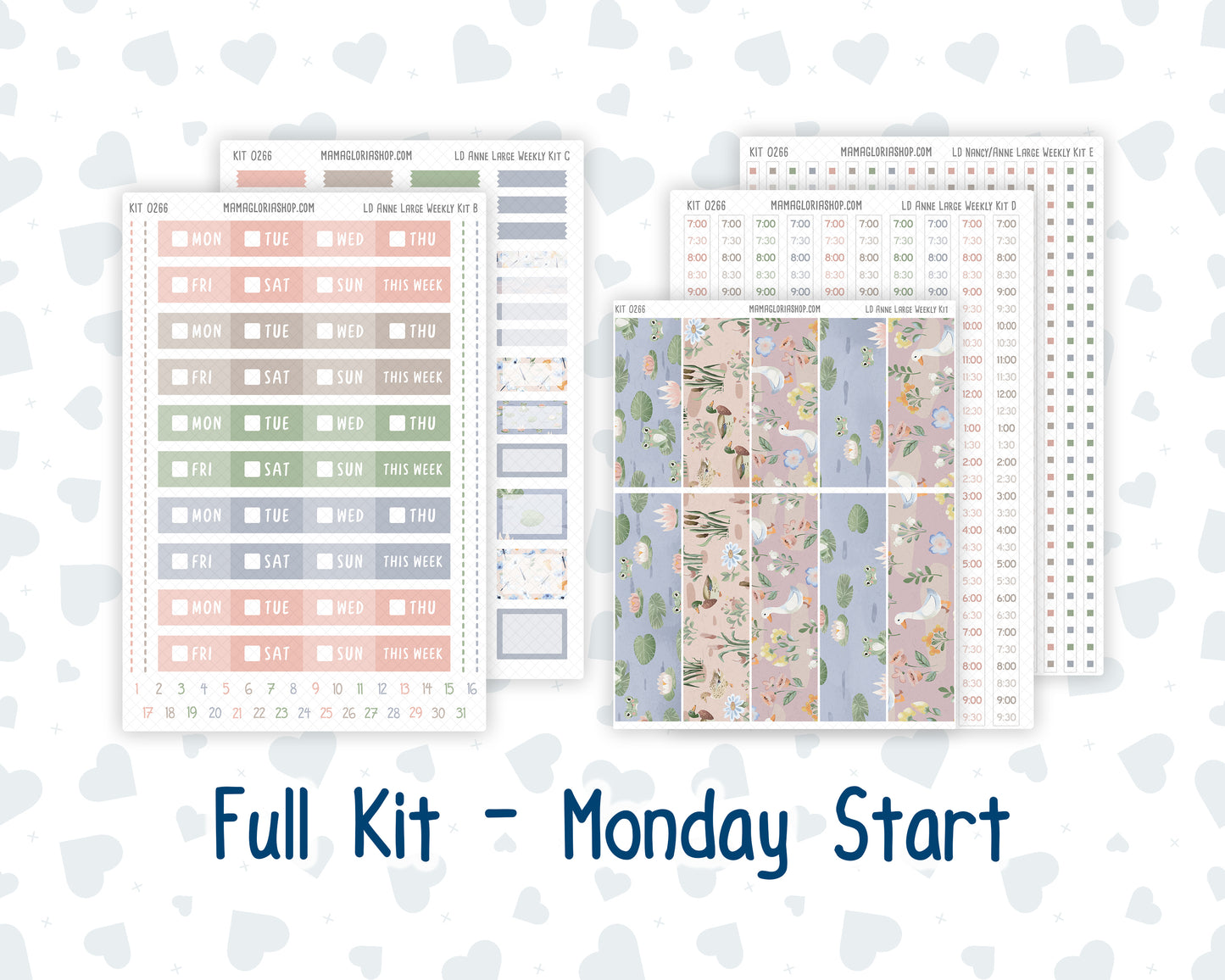 Kit 0266 - Laurel Denise The Anne Planner Large - Weekly Kit - May - Froggy Lake Picnic
