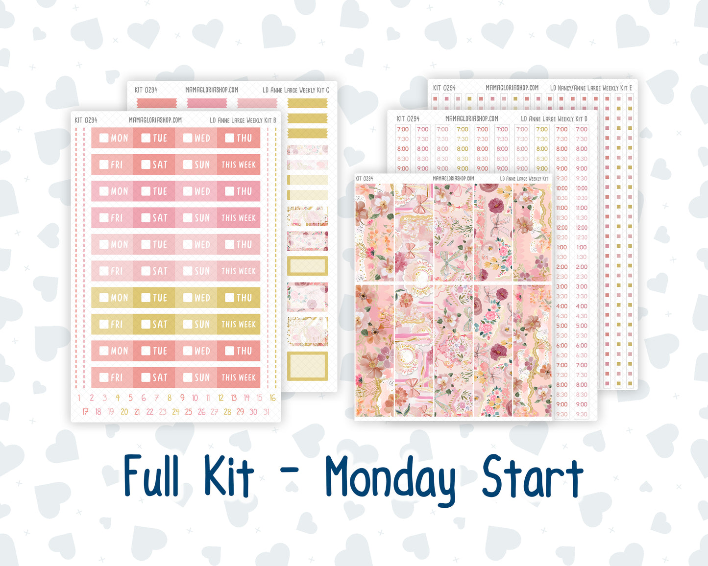Kit 0294 - Laurel Denise The Anne Planner Large - Weekly Kit - September - Rosy Reveria