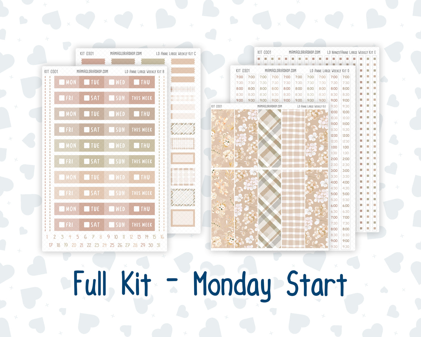 Kit 0301 - Laurel Denise The Anne Planner Large - Weekly Kit - November - Sunday Comfort