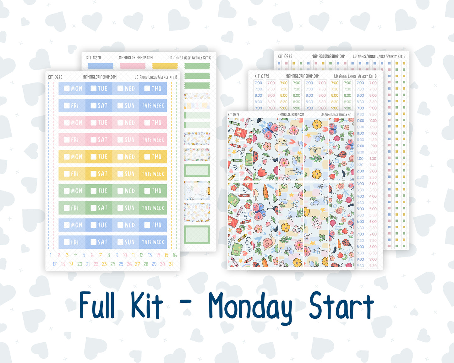 Kit 0279 - Laurel Denise The Anne Planner Large - Weekly Kit - August - Not Ready For School