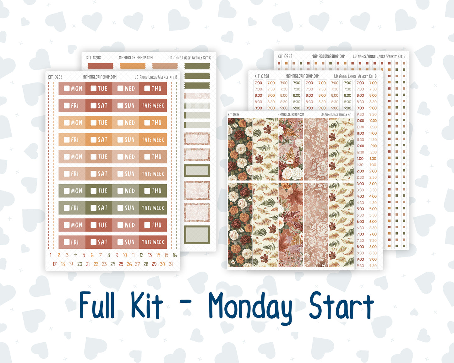 Kit 0298 - Laurel Denise The Anne Planner Large - Weekly Kit - October - Velvet Bloom