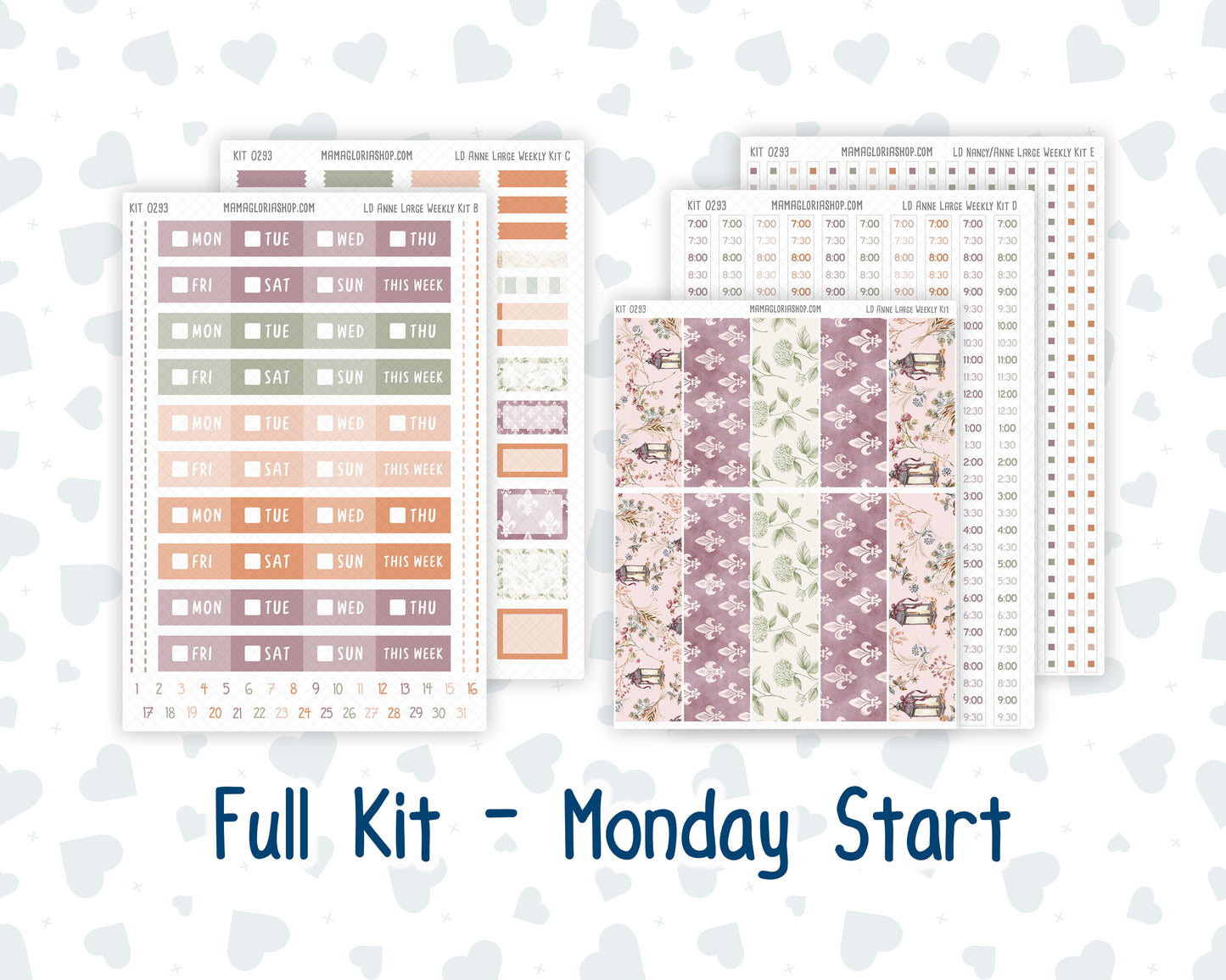 Kit 0293 - Laurel Denise The Anne Planner Large - Weekly Kit - September - Fleur de Provence