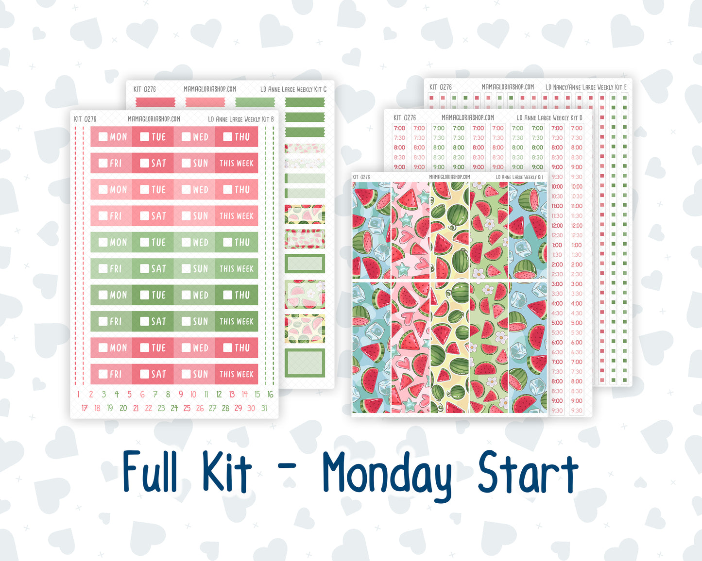 Kit 0276 - Laurel Denise The Anne Planner Large - Weekly Kit - July - Melon Crush