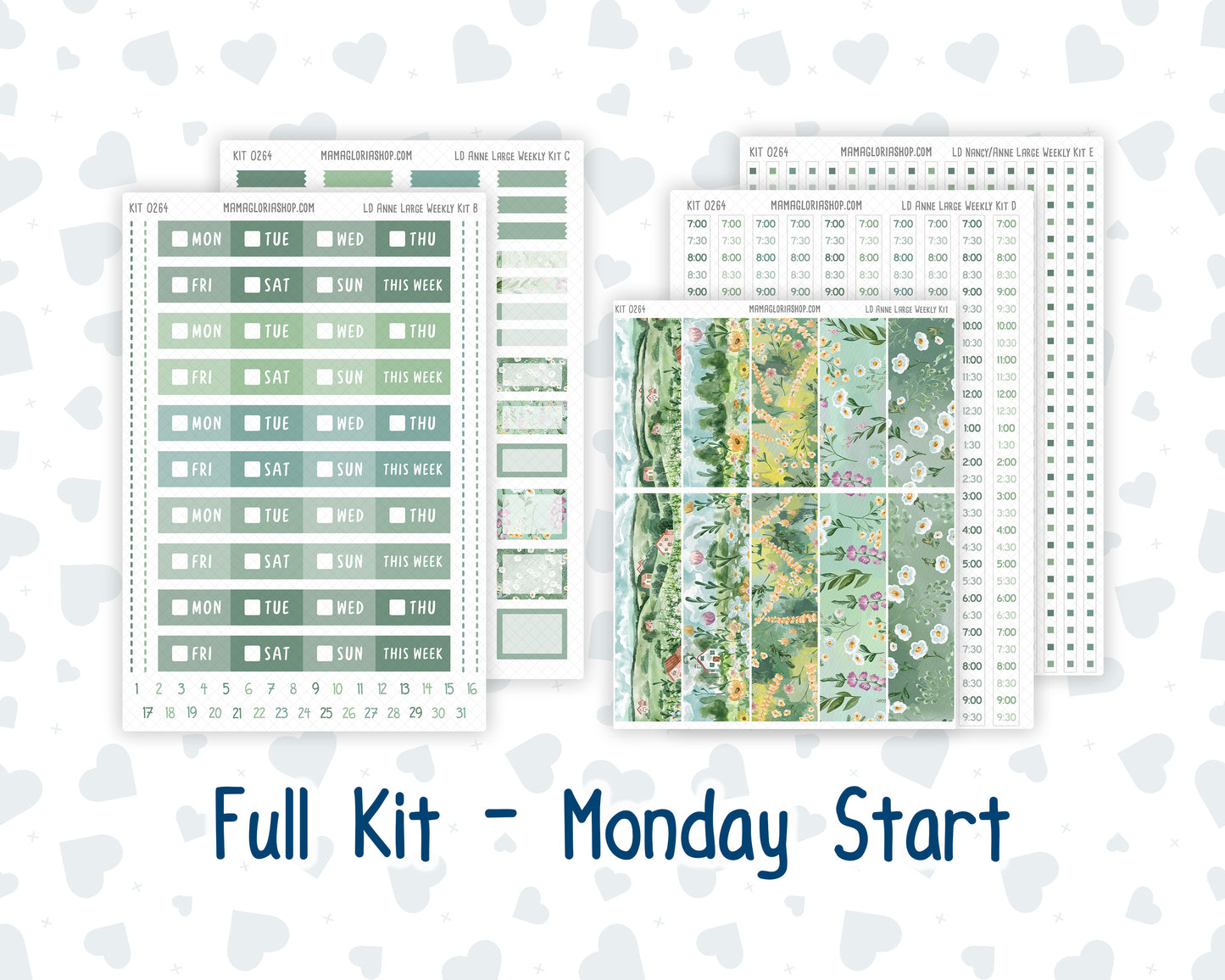 Kit 0264 - Laurel Denise The Anne Planner Large - Weekly Kit - May - Spring Walk
