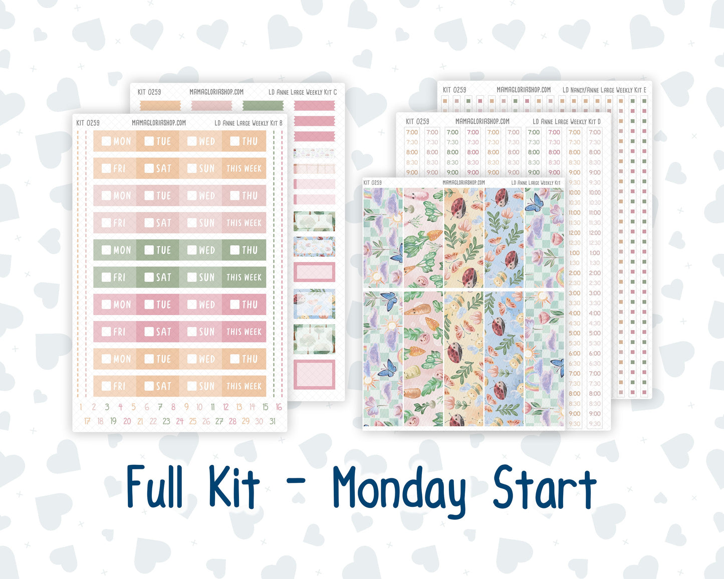 Kit 0259 - Laurel Denise The Anne Planner Large - Weekly Kit - March - Spring Garden Chores