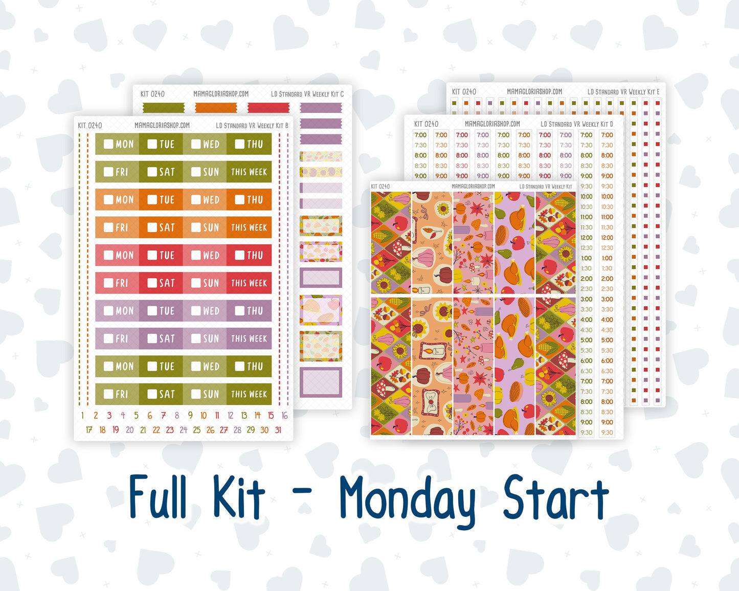 Kit 0240 - Laurel Denise Standard - Vertical - Weekly Kit - November - Cozy Thanksgiving