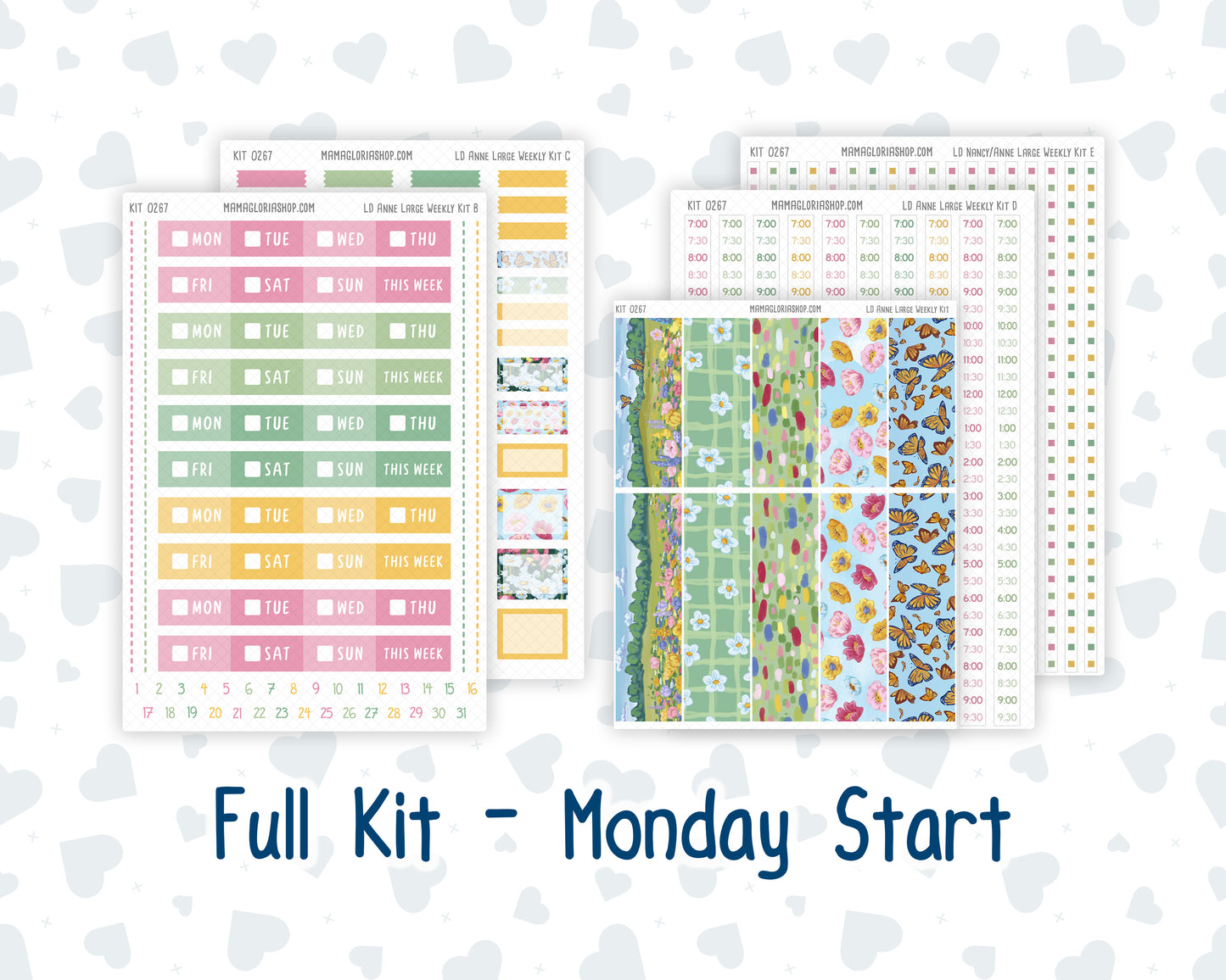 Kit 0267 - Laurel Denise The Anne Planner Large - Weekly Kit - May - Flowers For Mama