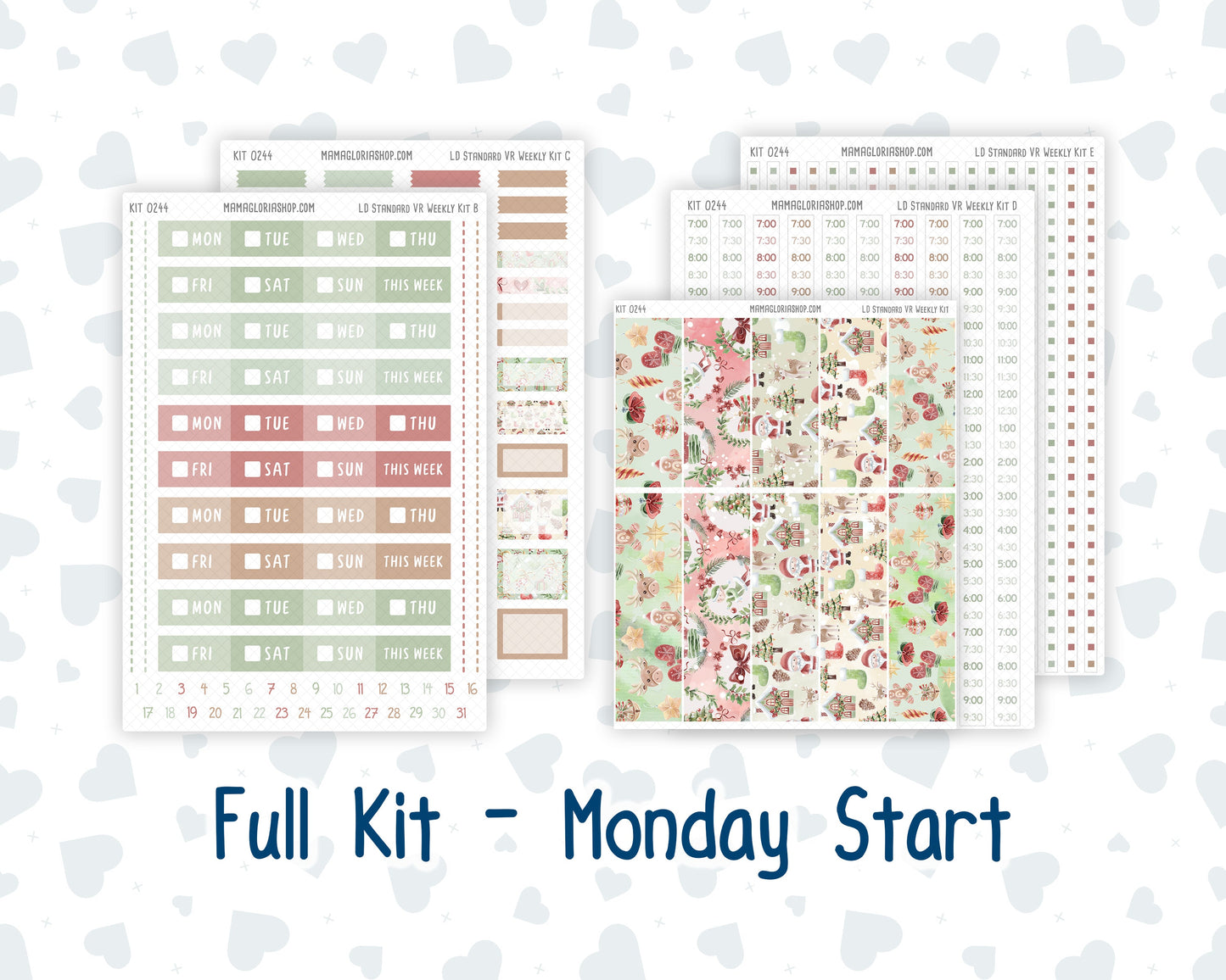 Kit 0244 - Laurel Denise Standard - Vertical - Weekly Kit - December - Santas Village