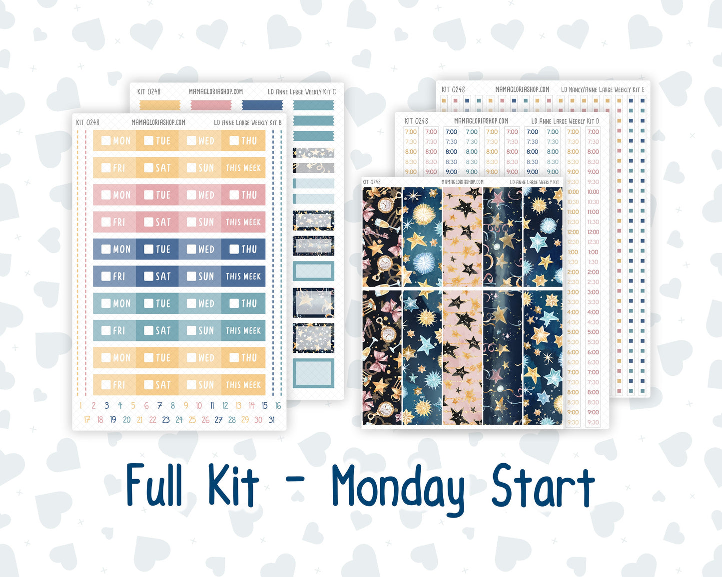 Kit 0248 - Laurel Denise The Anne Planner Large - Weekly Kit - January - Midnight Countdown