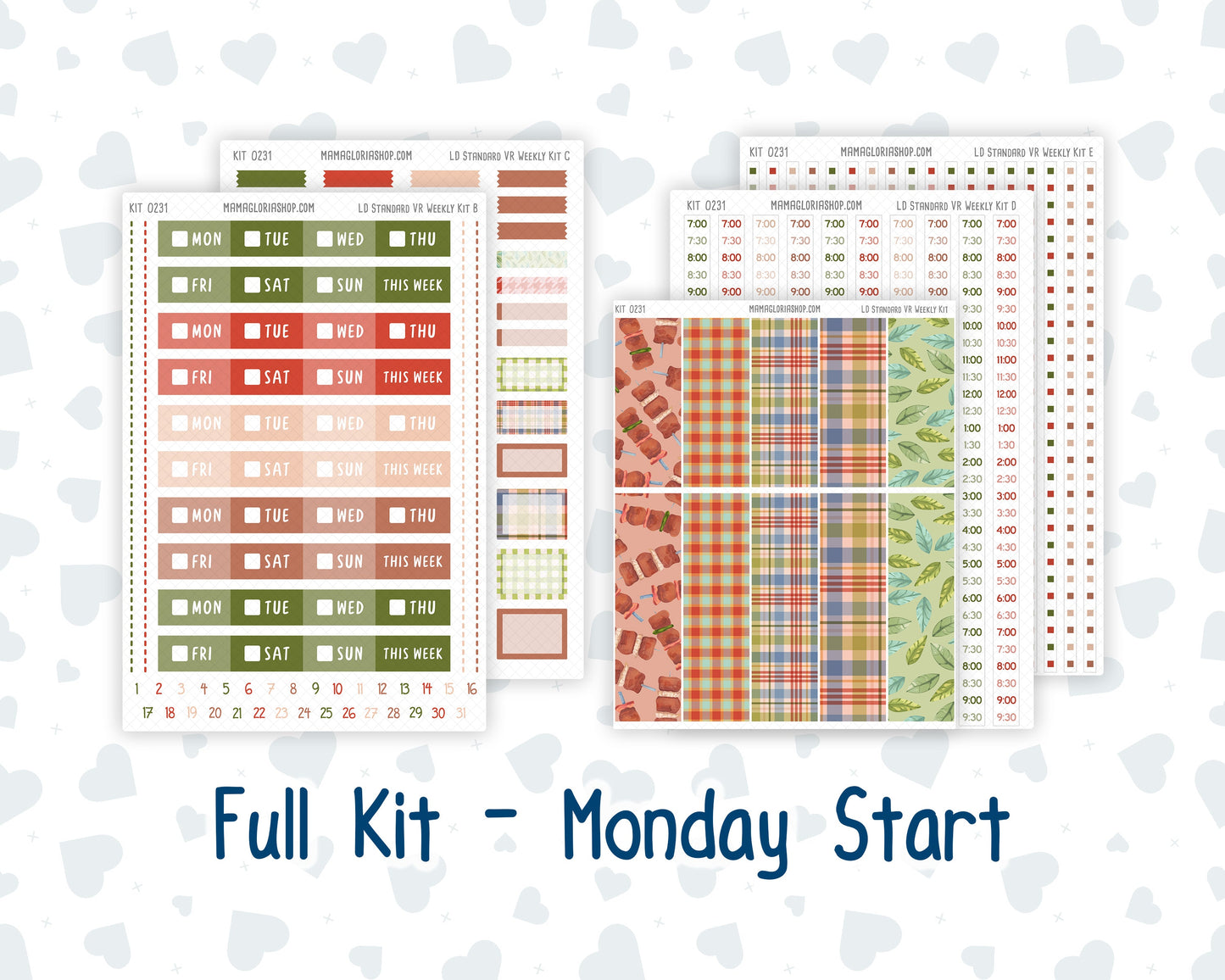 Kit 0231 - Laurel Denise Standard - Vertical - Weekly Kit - August - Backyard BBQ