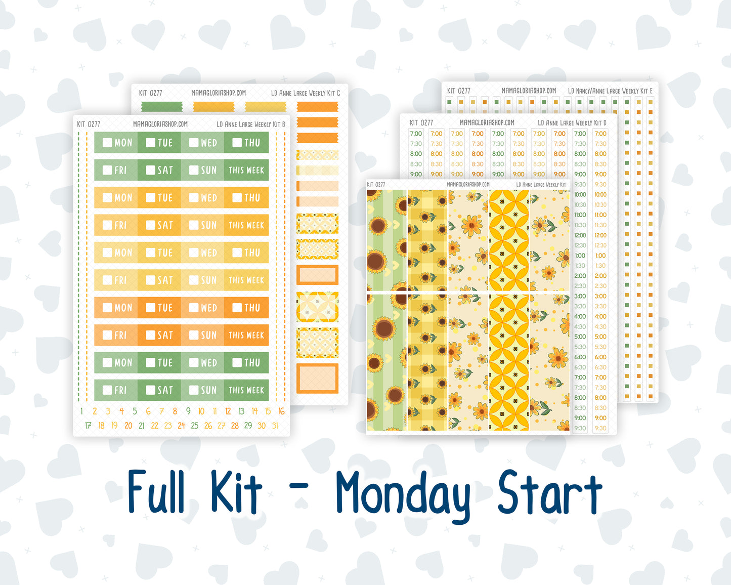 Kit 0277 - Laurel Denise The Anne Planner Large - Weekly Kit - August - Sunflower Drama Club
