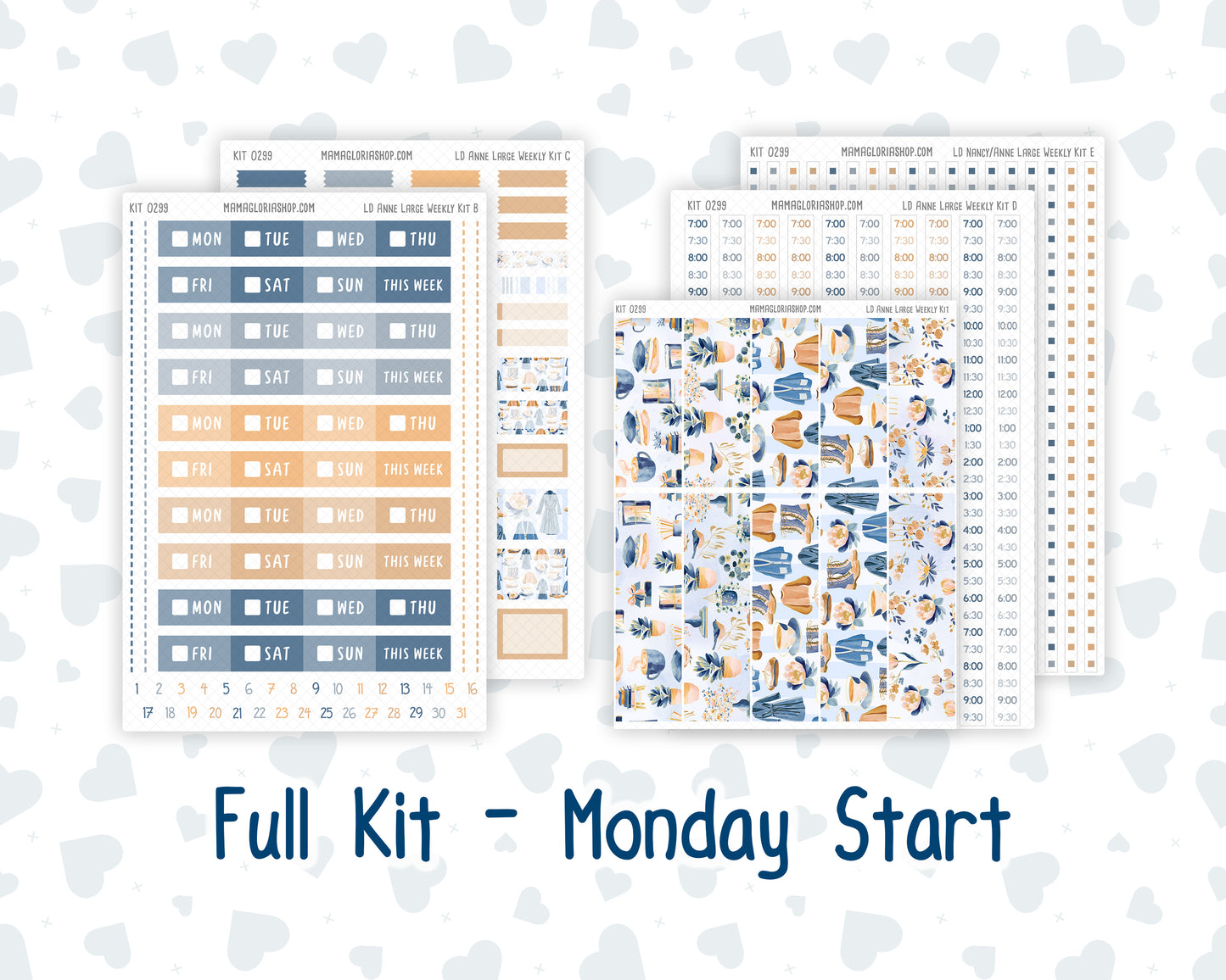 Kit 0299 - Laurel Denise The Anne Planner Large - Weekly Kit - October - Book Nook