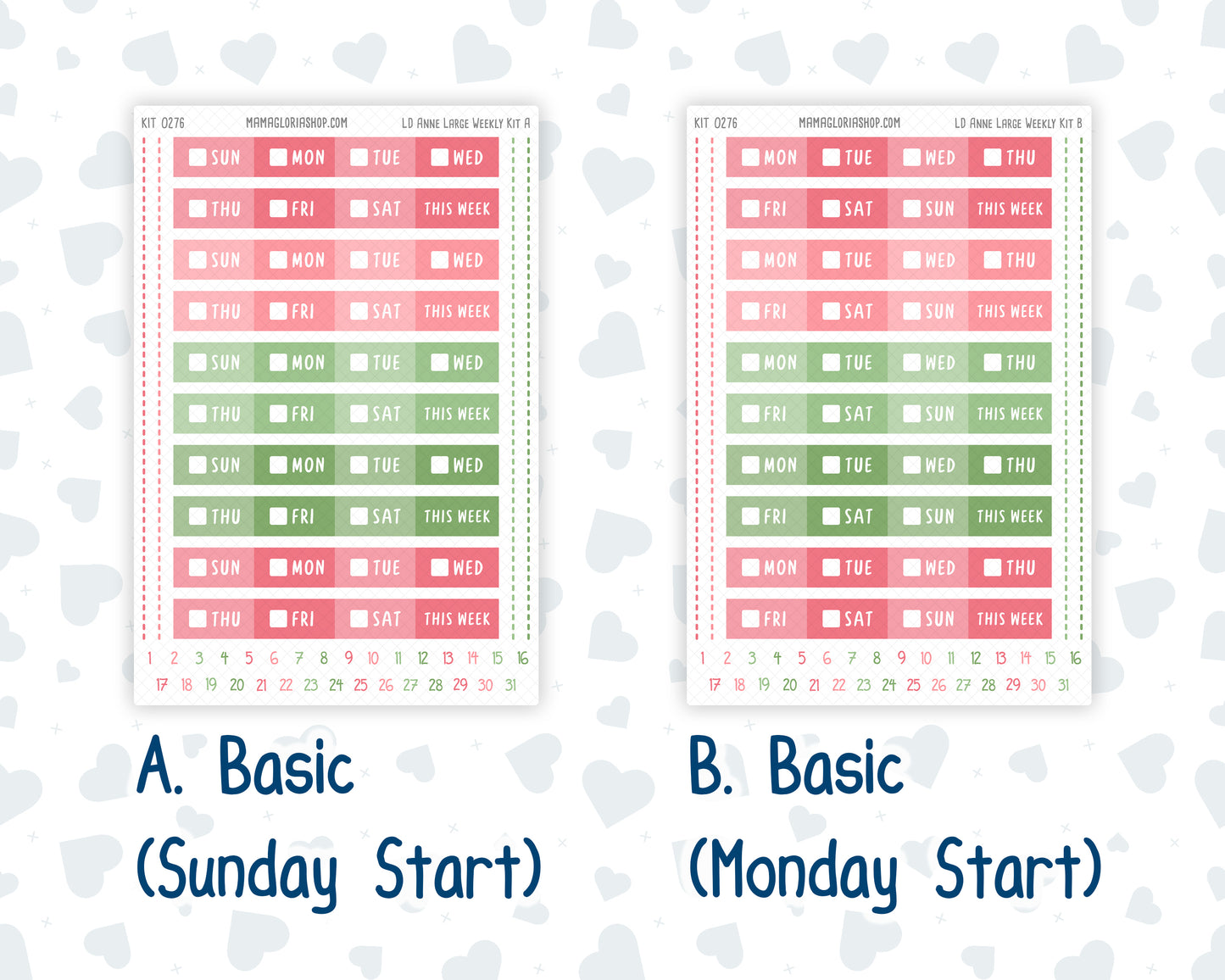 Kit 0276 - Laurel Denise The Anne Planner Large - Weekly Kit - July - Melon Crush