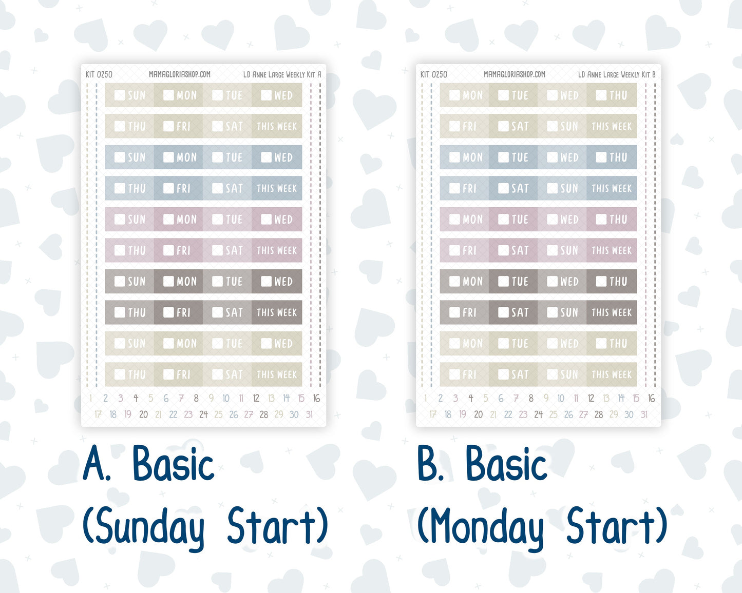 Kit 0250 - Laurel Denise The Anne Planner Large - Weekly Kit - Quiet January