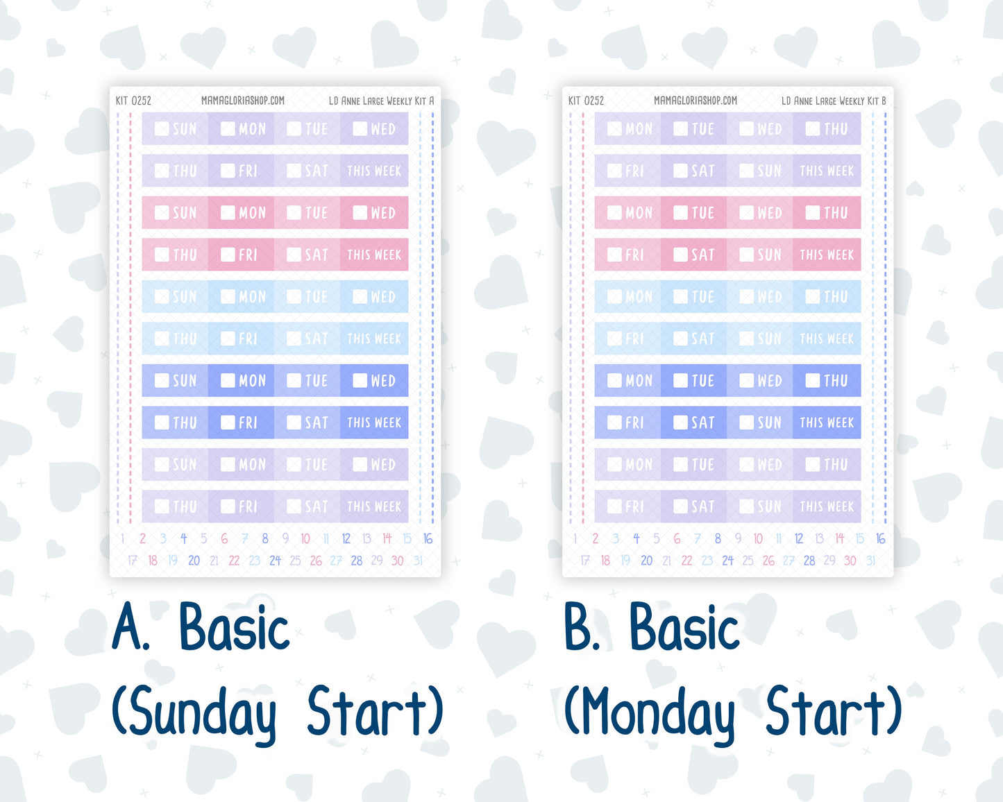 Kit 0252 - Laurel Denise The Anne Planner Large - Weekly Kit - February - Tokyo Candy Cloud