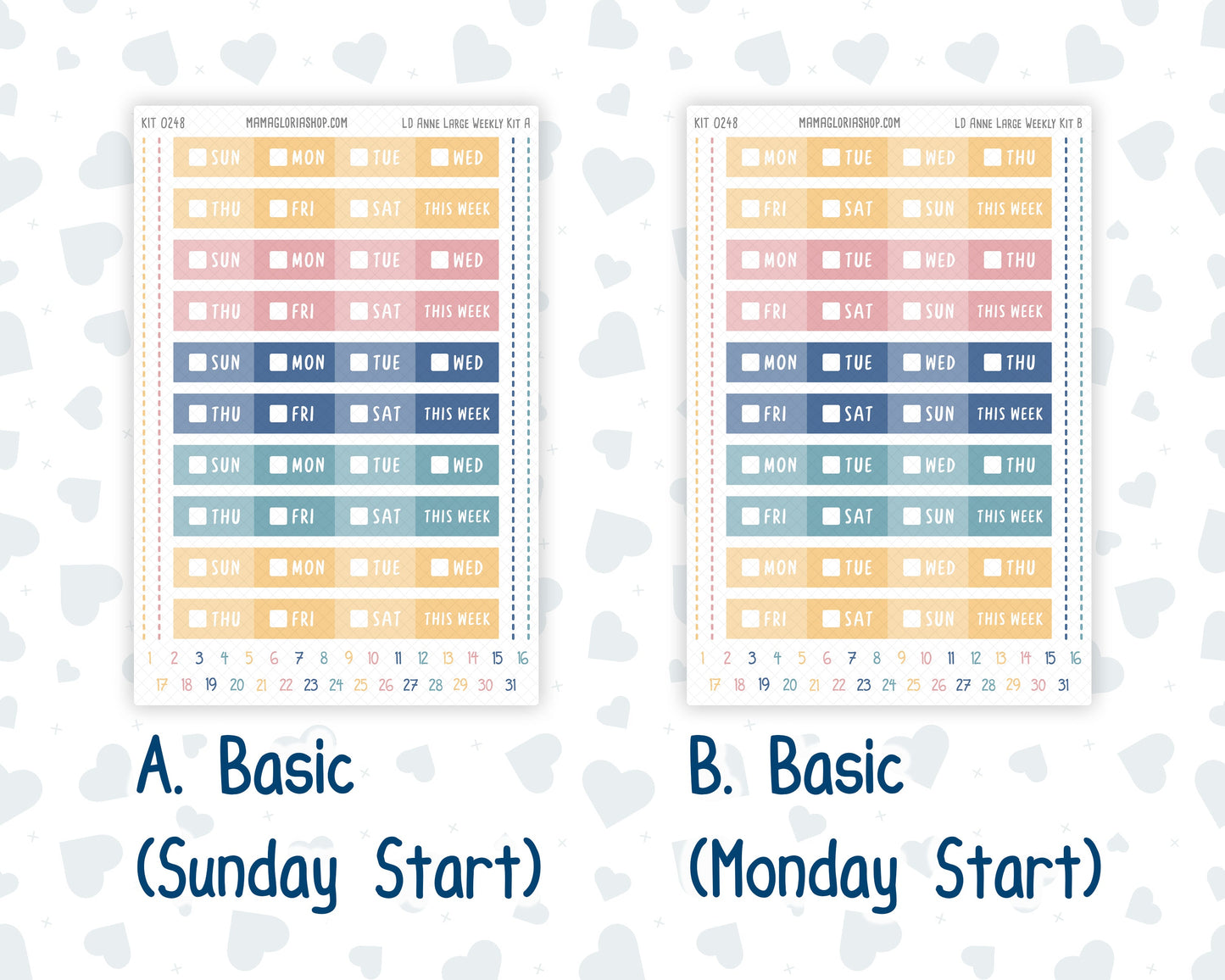 Kit 0248 - Laurel Denise The Anne Planner Large - Weekly Kit - January - Midnight Countdown