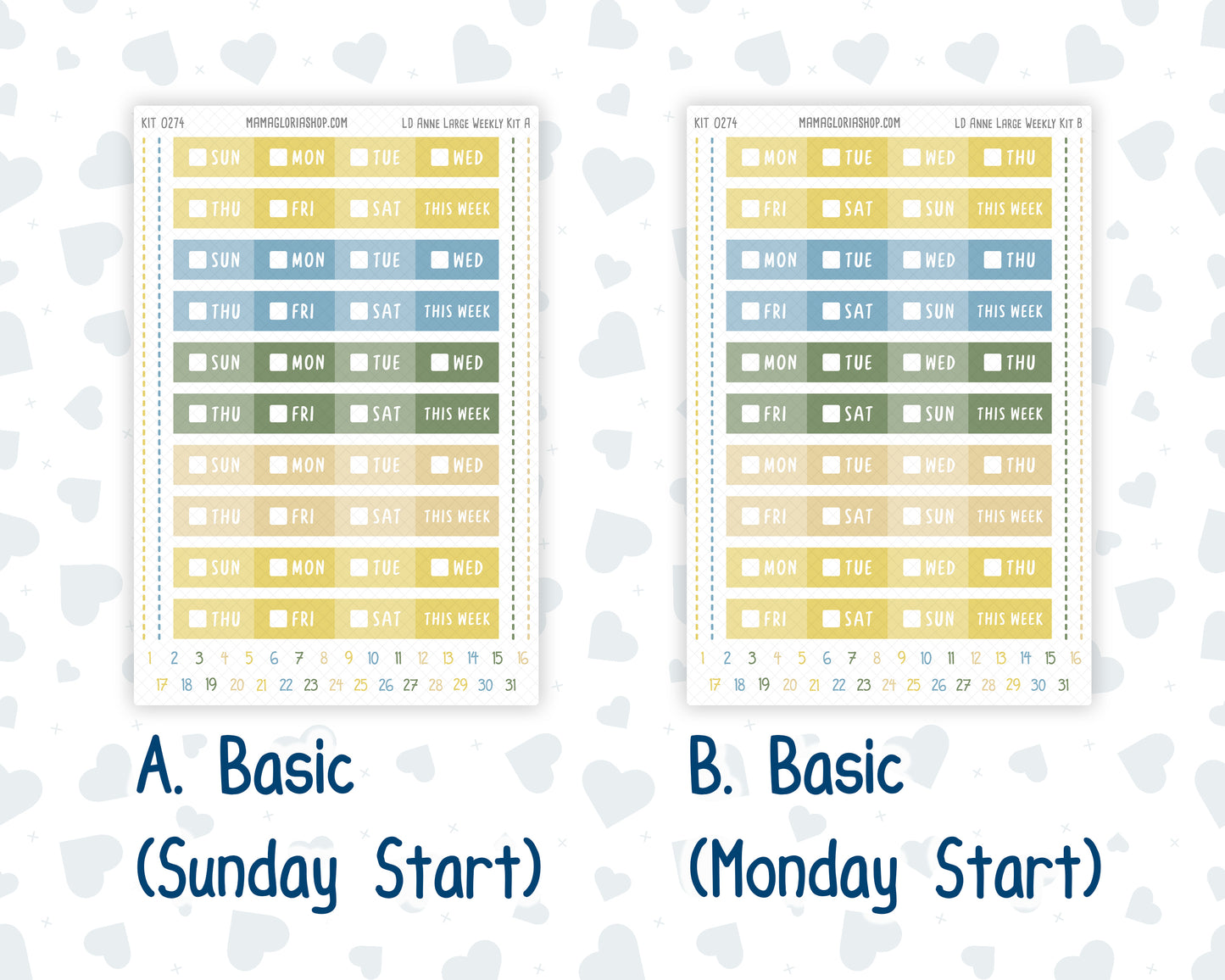 Kit 0274 - Laurel Denise The Anne Planner Large - Weekly Kit - July - Sunny Lemon Shore