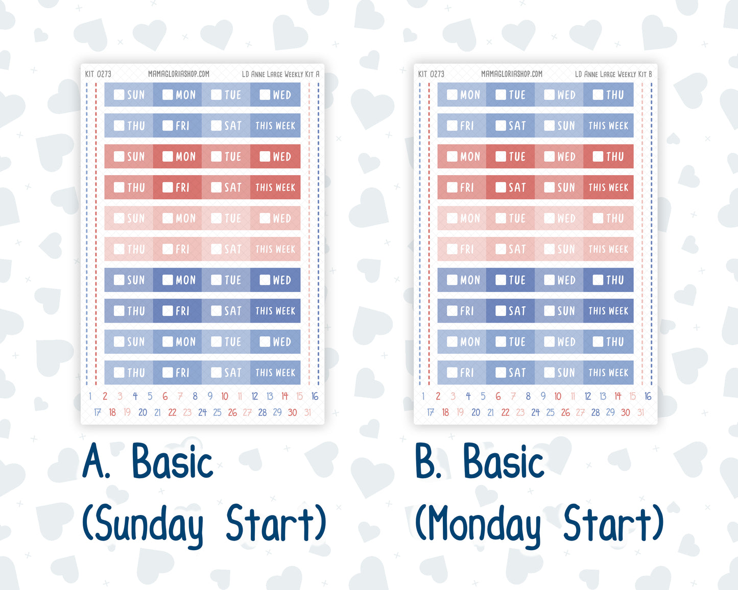 Kit 0273 - Laurel Denise The Anne Planner Large - Weekly Kit - July - Americana In Bloom