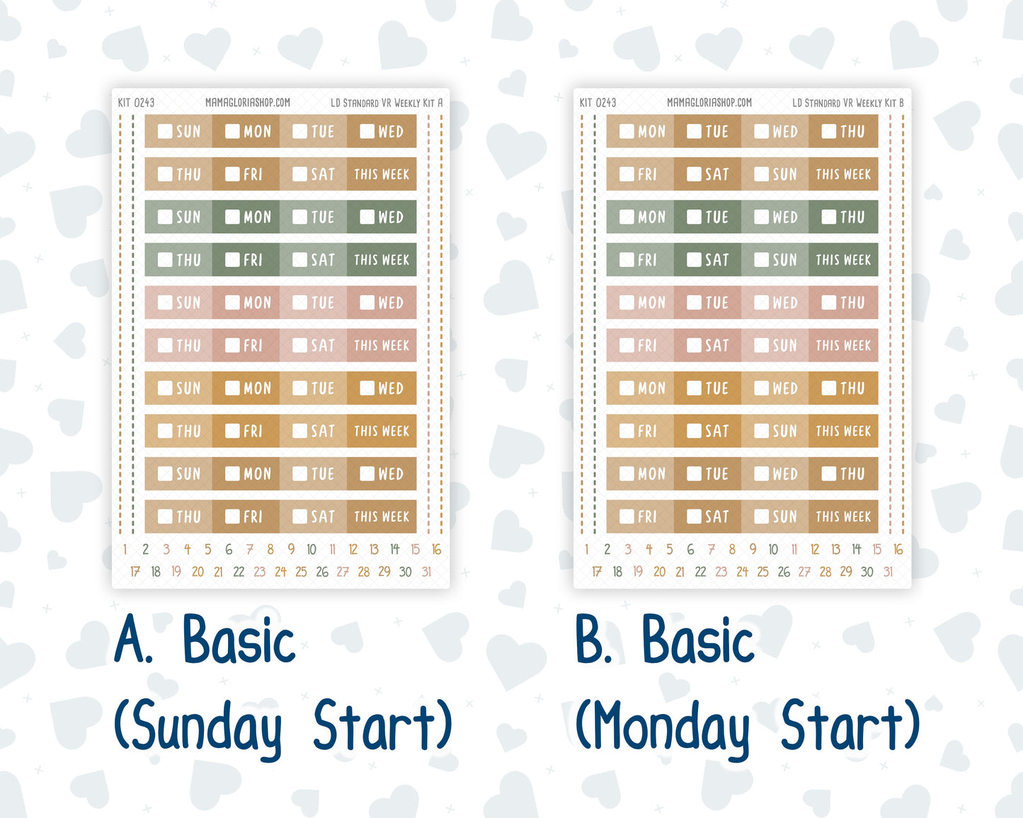 Kit 0243 - Laurel Denise Standard - Vertical - Weekly Kit - November - Boho Autumn