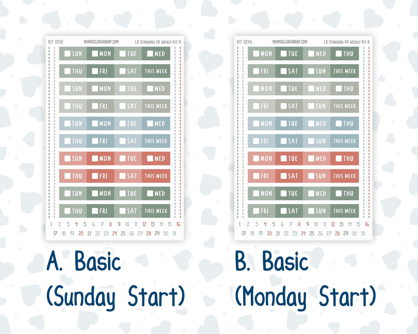 Kit 0245 - Laurel Denise Standard - Vertical - Weekly Kit - December - Vintage Christmas