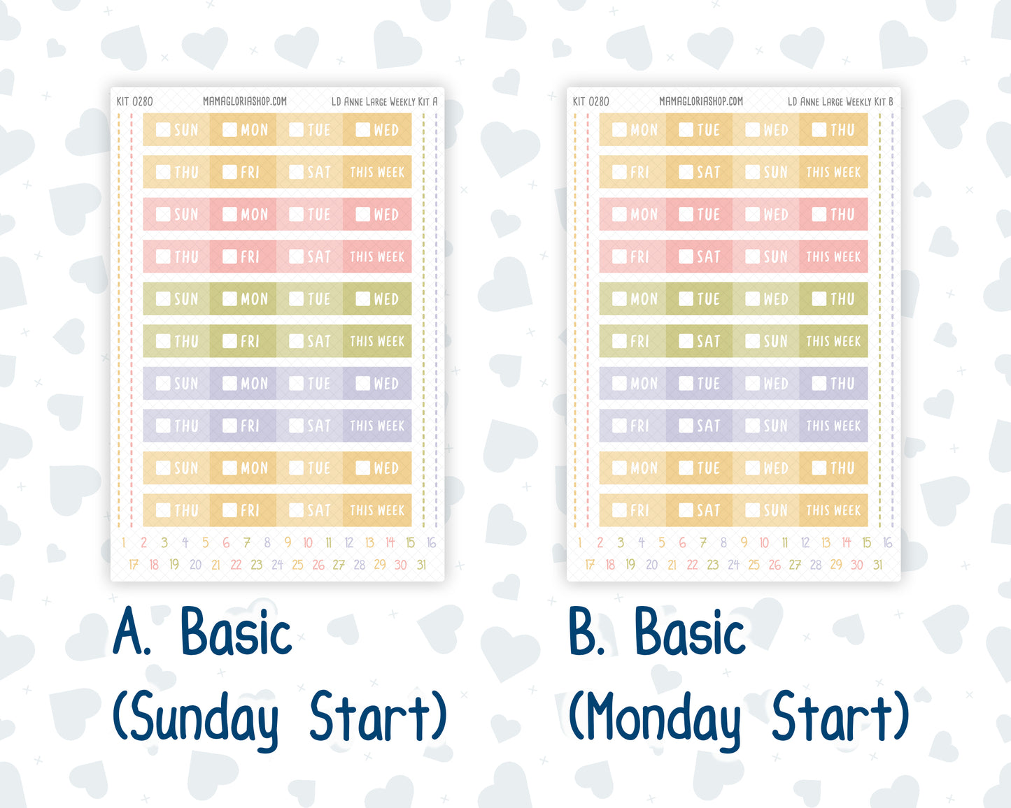 Kit 0280 - Laurel Denise The Anne Planner Large - Weekly Kit - Half Past Six In August