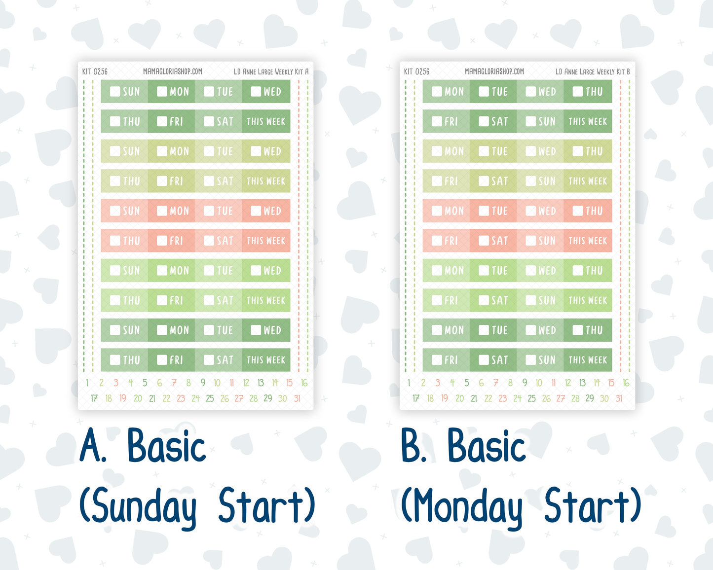 Kit 0256 - Laurel Denise The Anne Planner Large - Weekly Kit - March - Froggy Luck