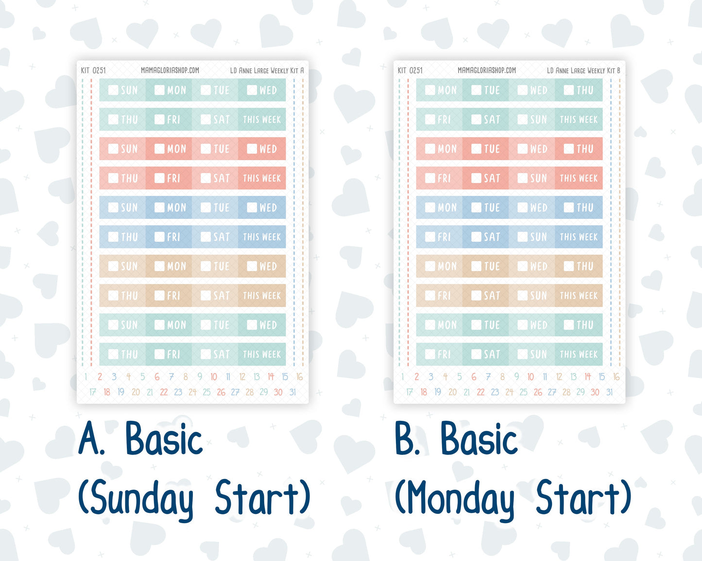 Kit 0251 - Laurel Denise The Anne Planner Large - Weekly Kit - January - Pine & Paws