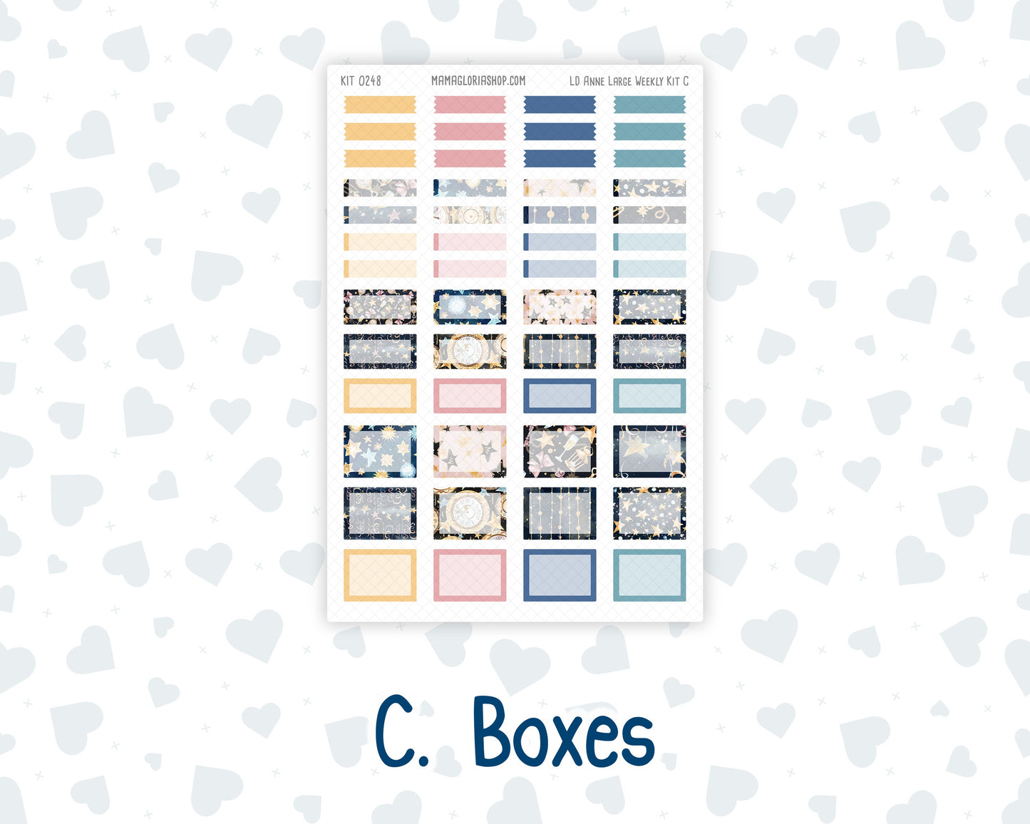 Kit 0248 - Laurel Denise The Anne Planner Large - Weekly Kit - January - Midnight Countdown