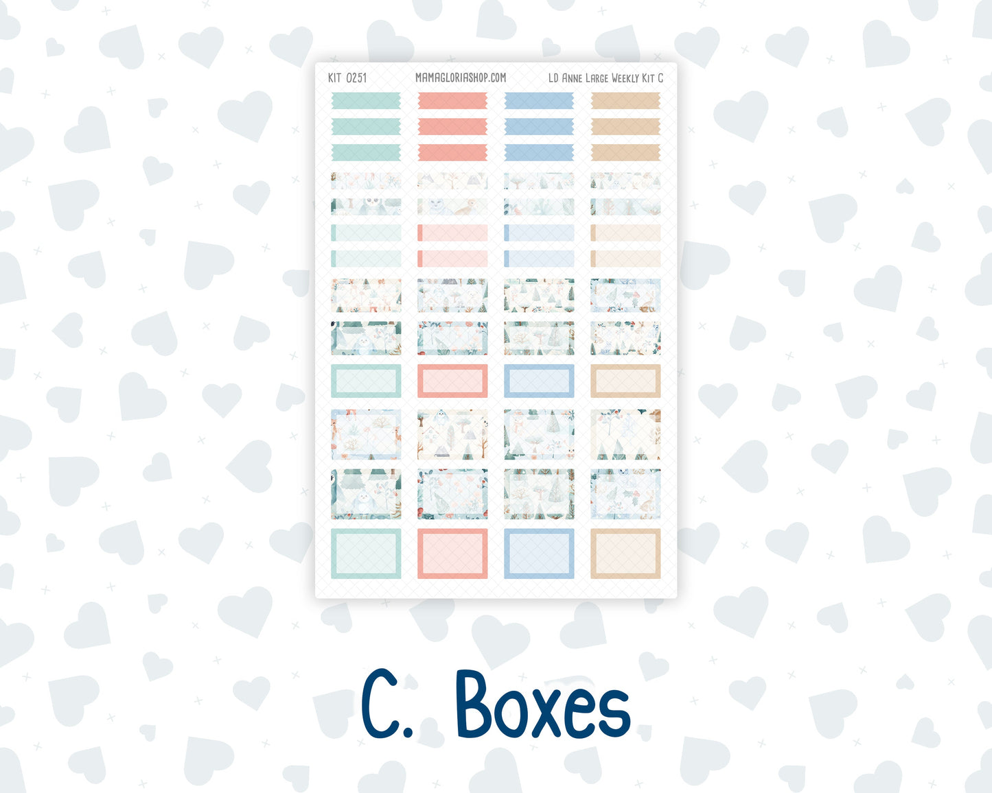 Kit 0251 - Laurel Denise The Anne Planner Large - Weekly Kit - January - Pine & Paws