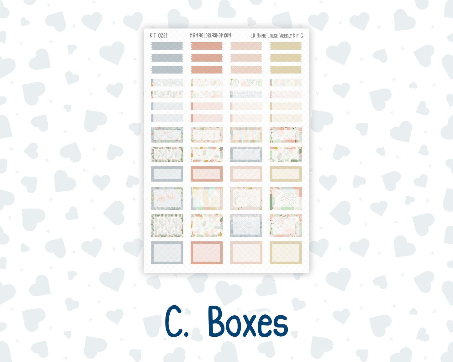 Kit 0261 - Laurel Denise The Anne Planner Large - Weekly Kit - April - Llama Spring