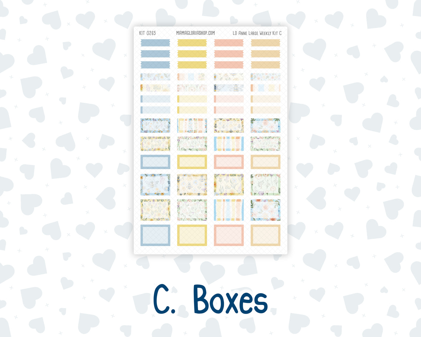Kit 0265 - Laurel Denise The Anne Planner Large - Weekly Kit - May - Honeybee Sky