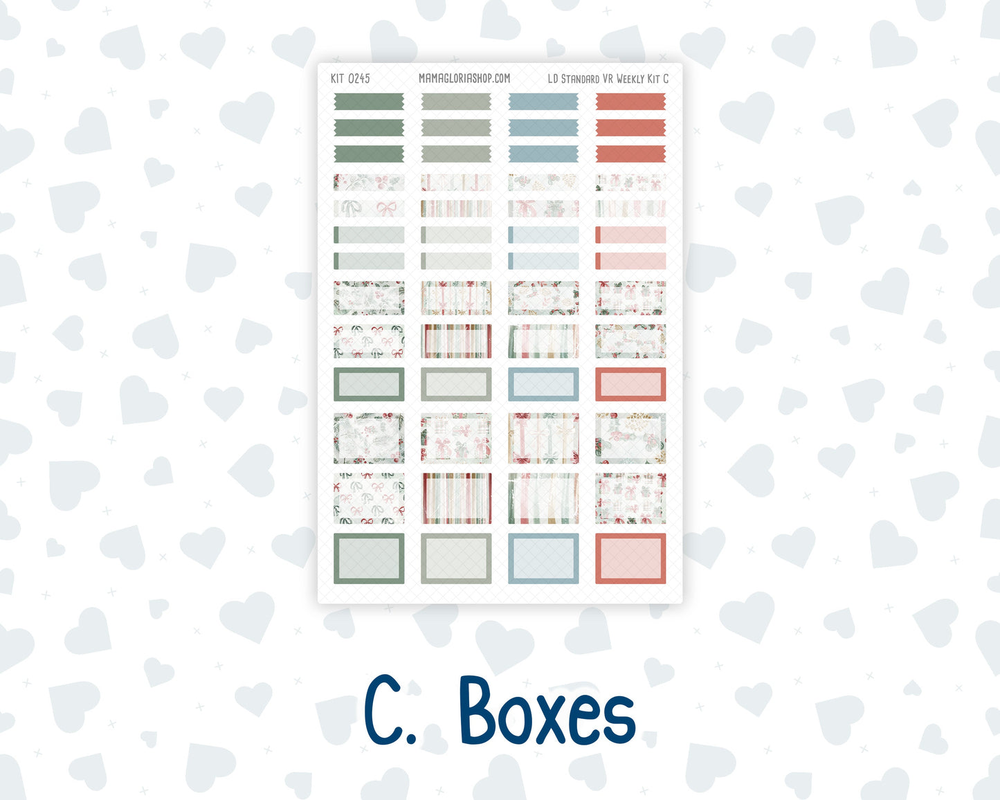 Kit 0245 - Laurel Denise Standard - Vertical - Weekly Kit - December - Vintage Christmas