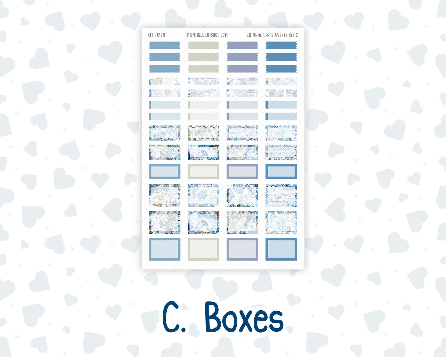 Kit 0249 - Laurel Denise The Anne Planner Large - Weekly Kit - January - Icy Lace