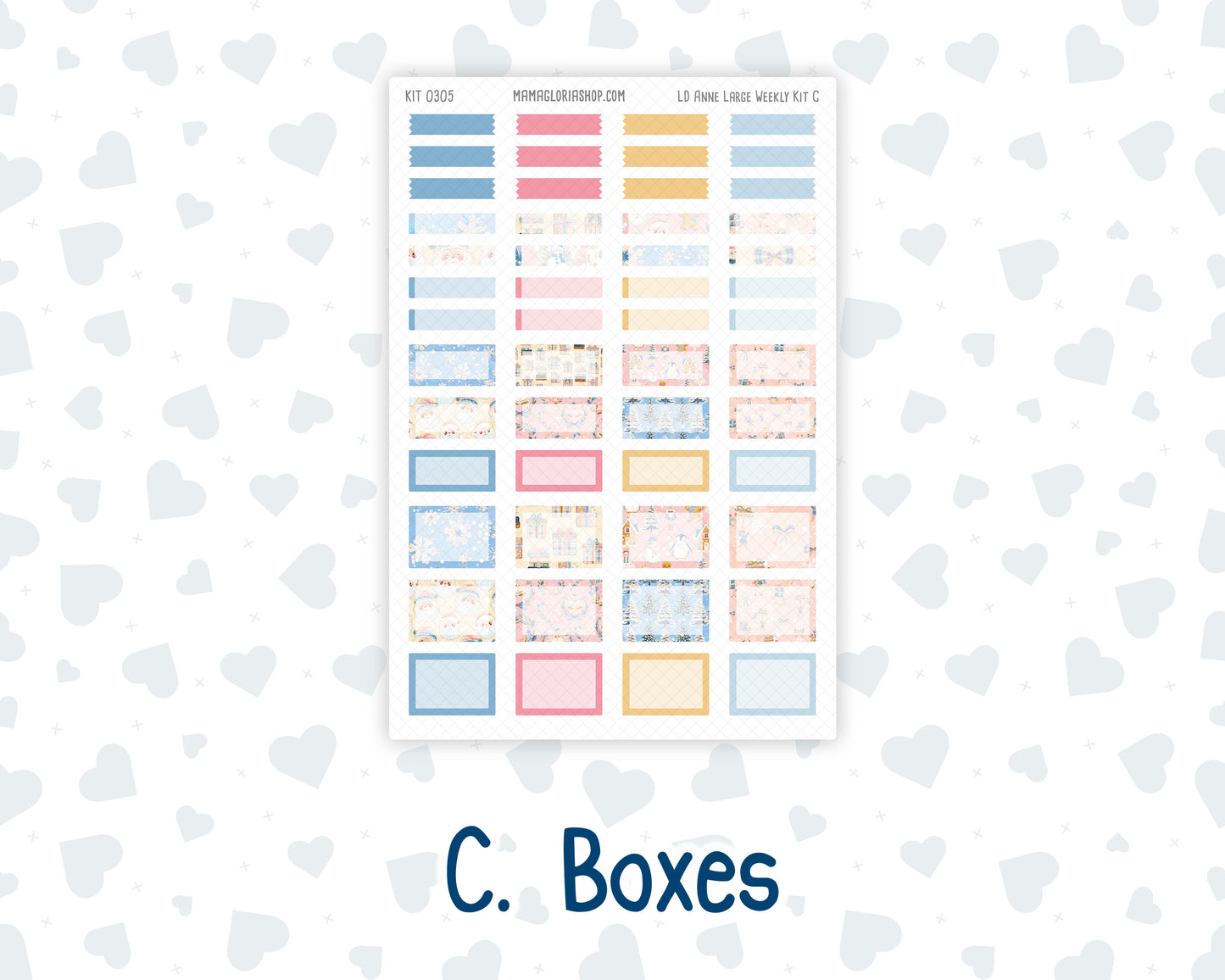 Kit 0305 - Laurel Denise The Anne Planner Large - Weekly Kit - December - Sugarplum Parade