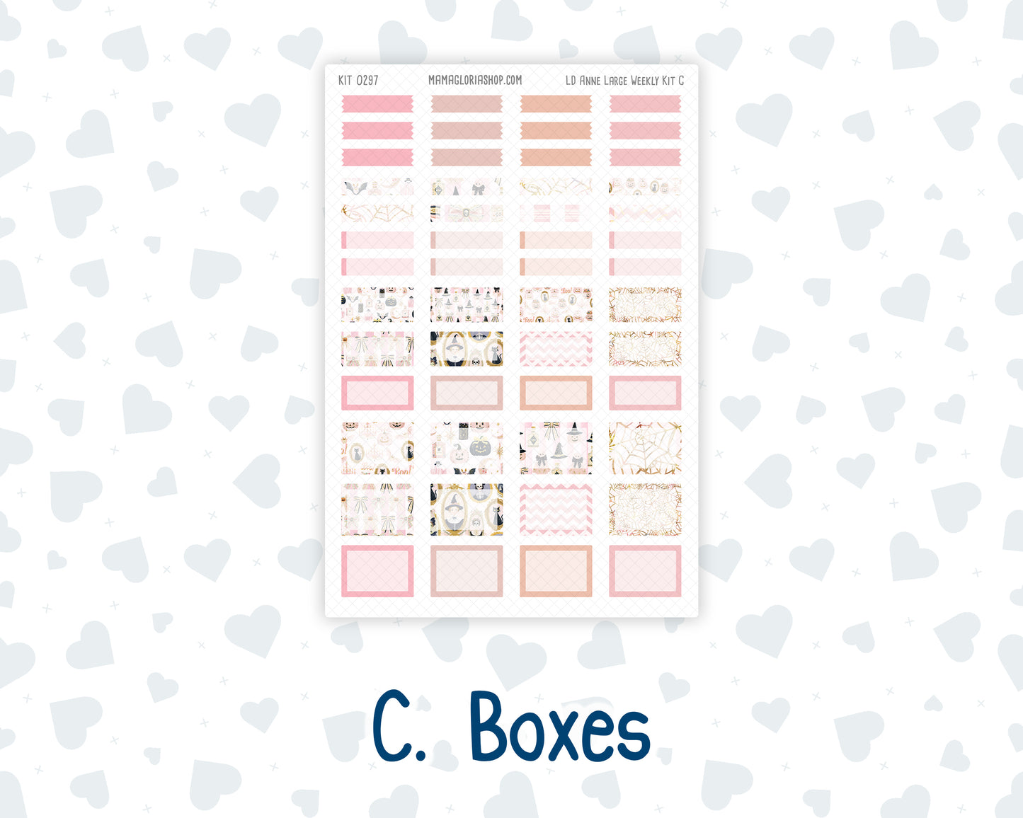 Kit 0297 - Laurel Denise The Anne Planner Large - Weekly Kit - October - Pink Spell