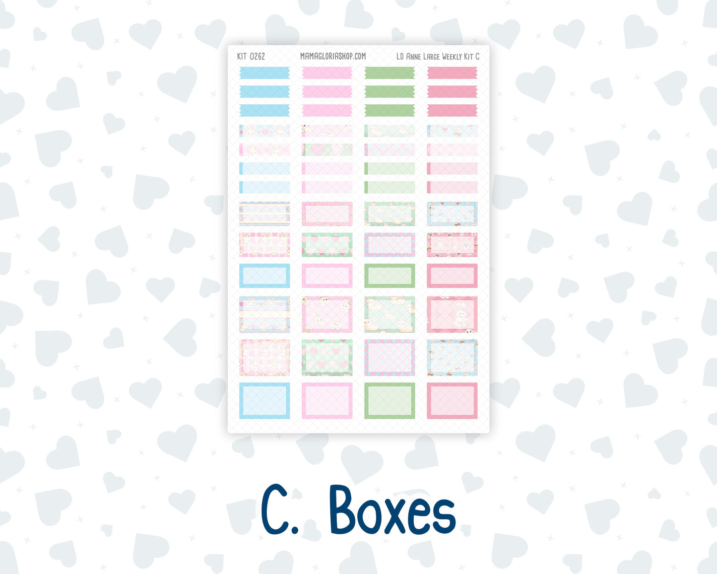 Kit 0262 - Laurel Denise The Anne Planner Large - Weekly Kit - April - Spring Puffs