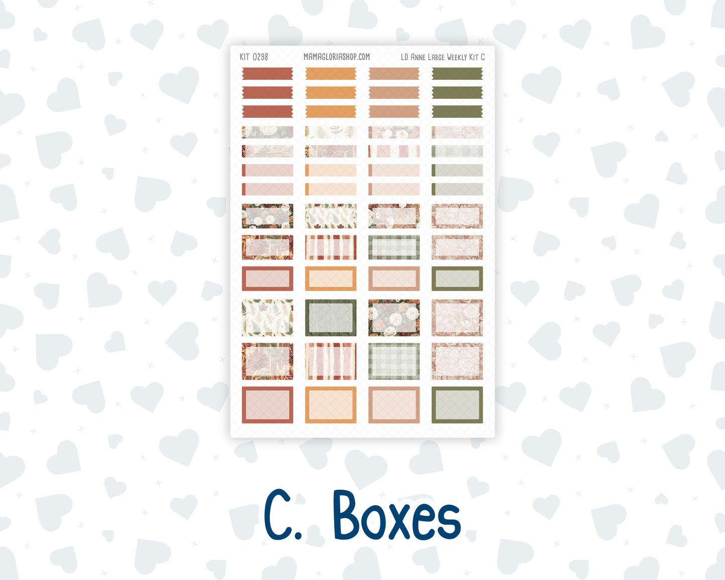 Kit 0298 - Laurel Denise The Anne Planner Large - Weekly Kit - October - Velvet Bloom