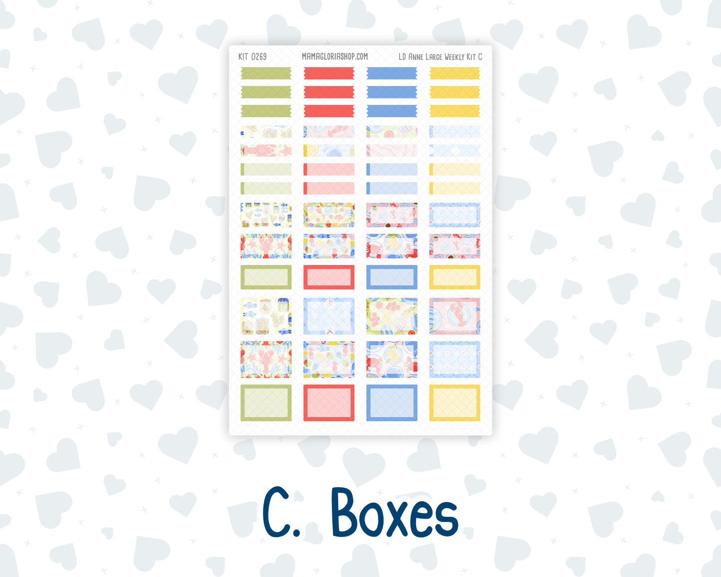 Kit 0269 - Laurel Denise The Anne Planner Large - Weekly Kit - June - Dolce Mare