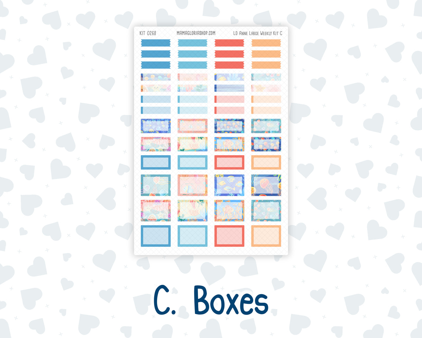 Kit 0268 - Laurel Denise The Anne Planner Large - Weekly Kit - June - Sea Sweeties