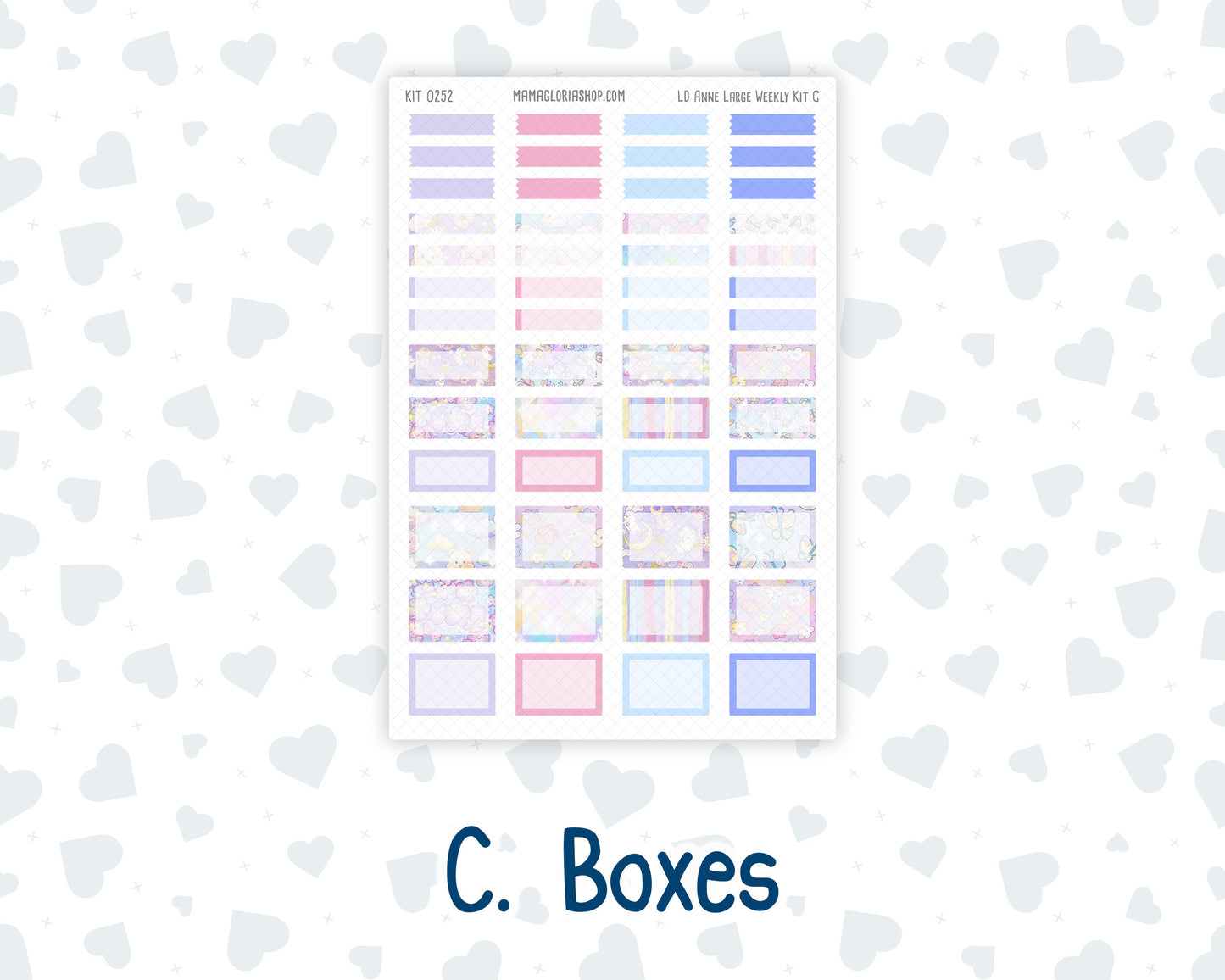 Kit 0252 - Laurel Denise The Anne Planner Large - Weekly Kit - February - Tokyo Candy Cloud