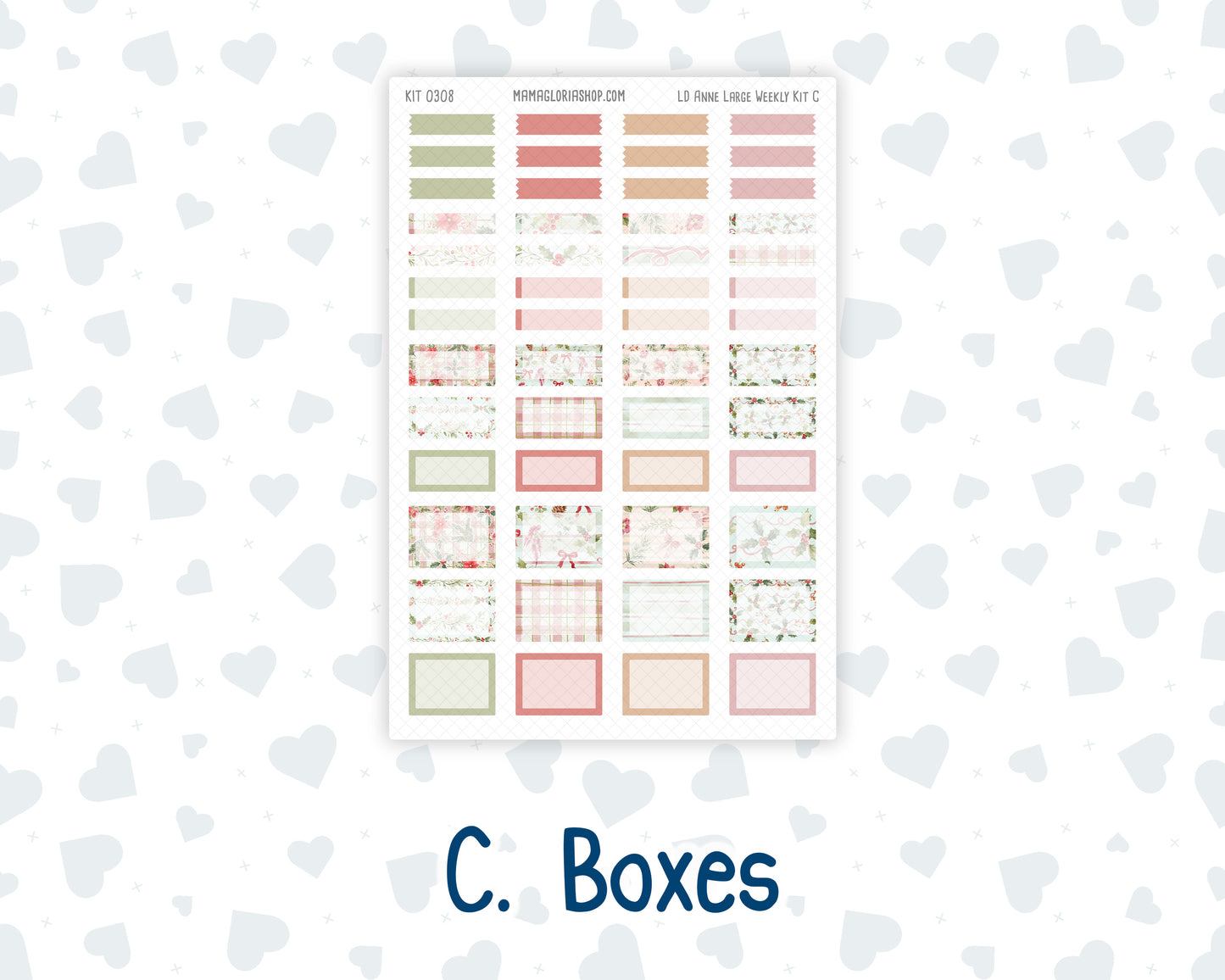Kit 0308 - Laurel Denise The Anne Planner Large - Weekly Kit - December - Knit & Holly