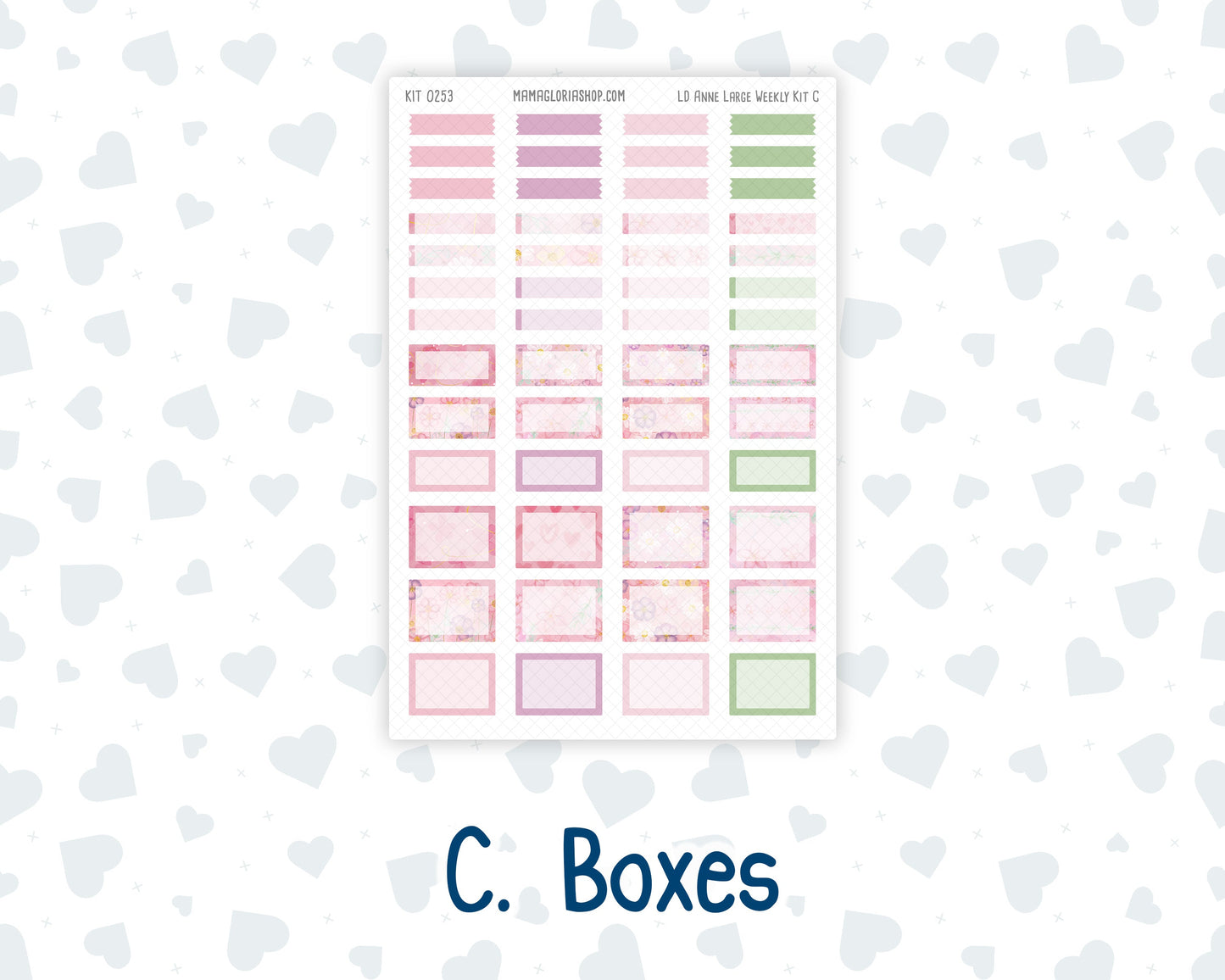 Kit 0253 - Laurel Denise The Anne Planner Large - Weekly Kit - February - Rosy Daydreams