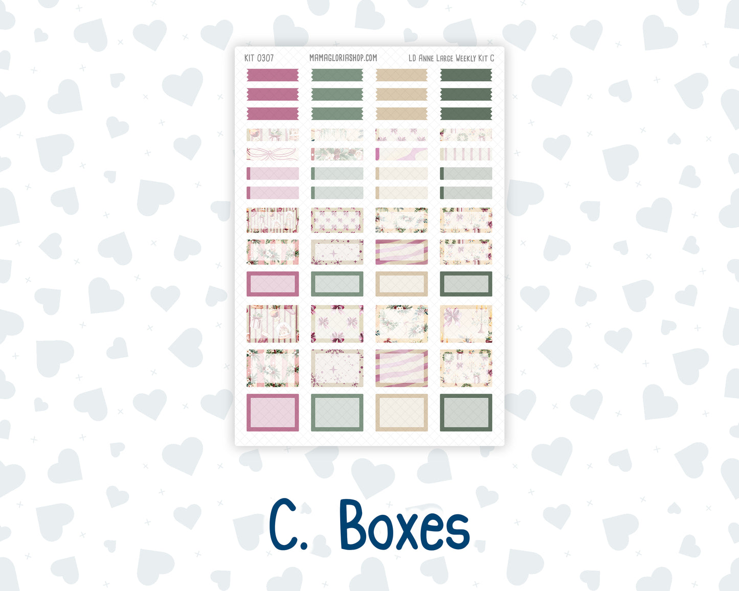 Kit 0307 - Laurel Denise The Anne Planner Large - Weekly Kit - December - Velvet Hearth