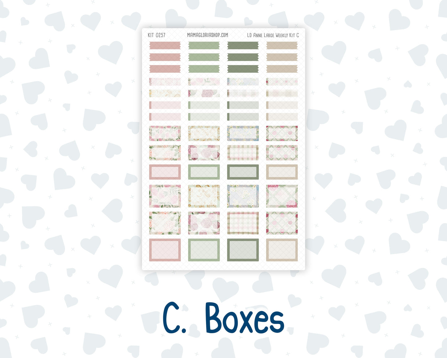 Kit 0257 - Laurel Denise The Anne Planner Large - Weekly Kit - March - Blush Garden