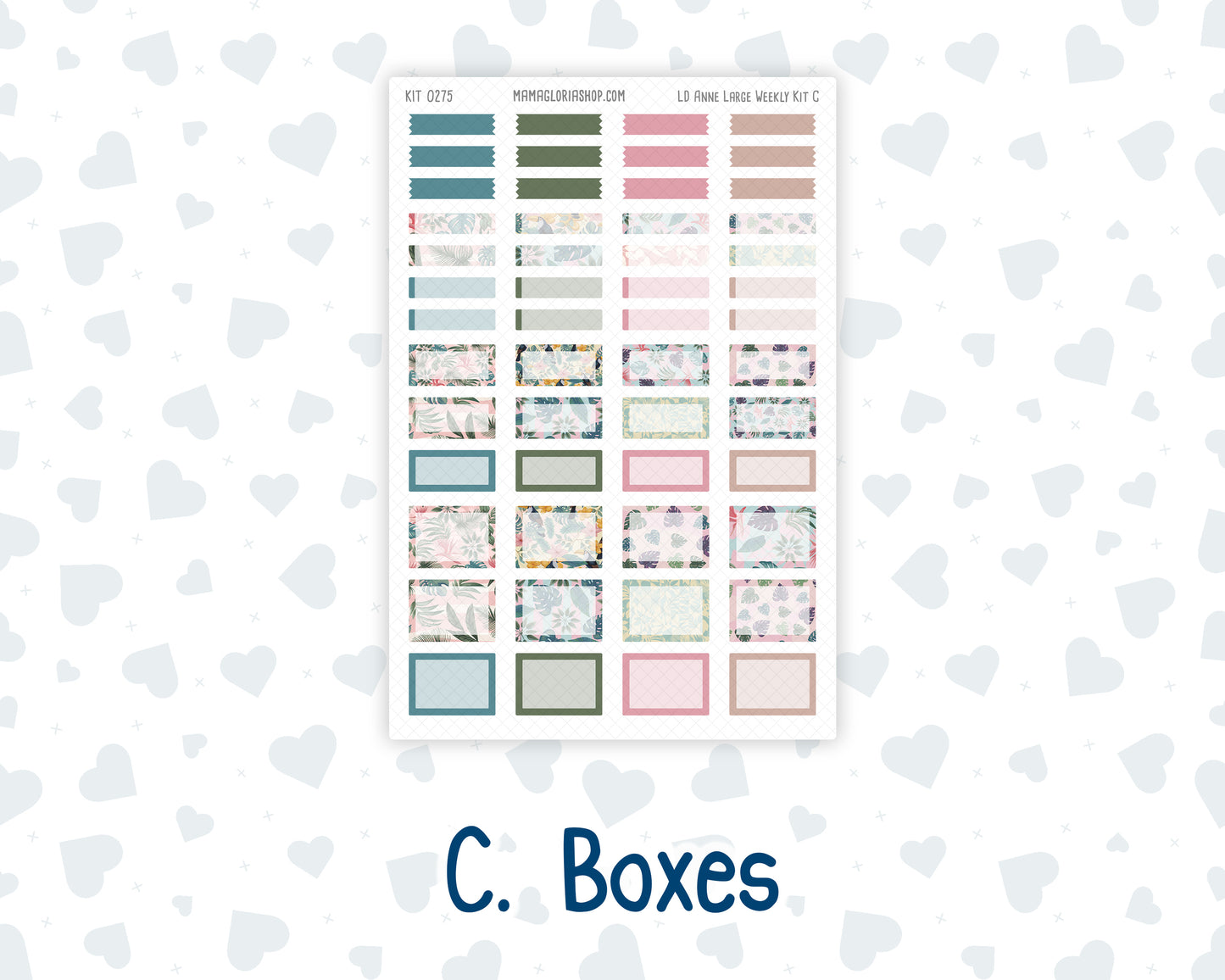 Kit 0275 - Laurel Denise The Anne Planner Large - Weekly Kit - July - Tropical Safari Blush