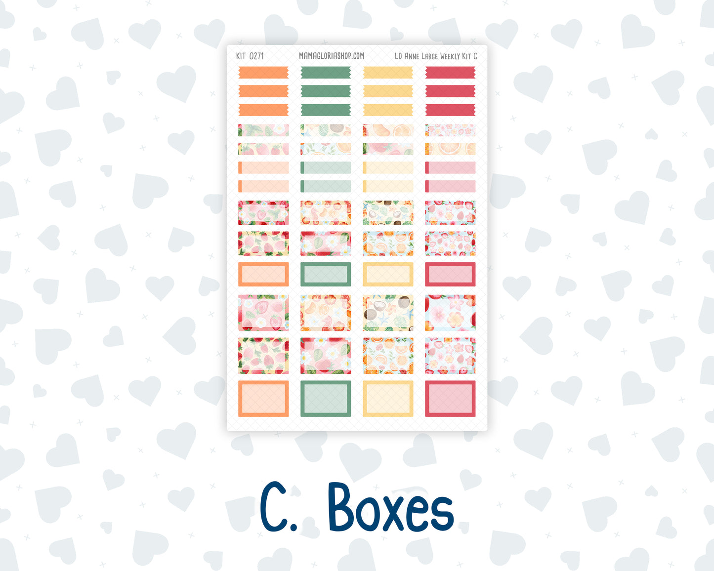 Kit 0271 - Laurel Denise The Anne Planner Large - Weekly Kit - June - Strawberry Shore
